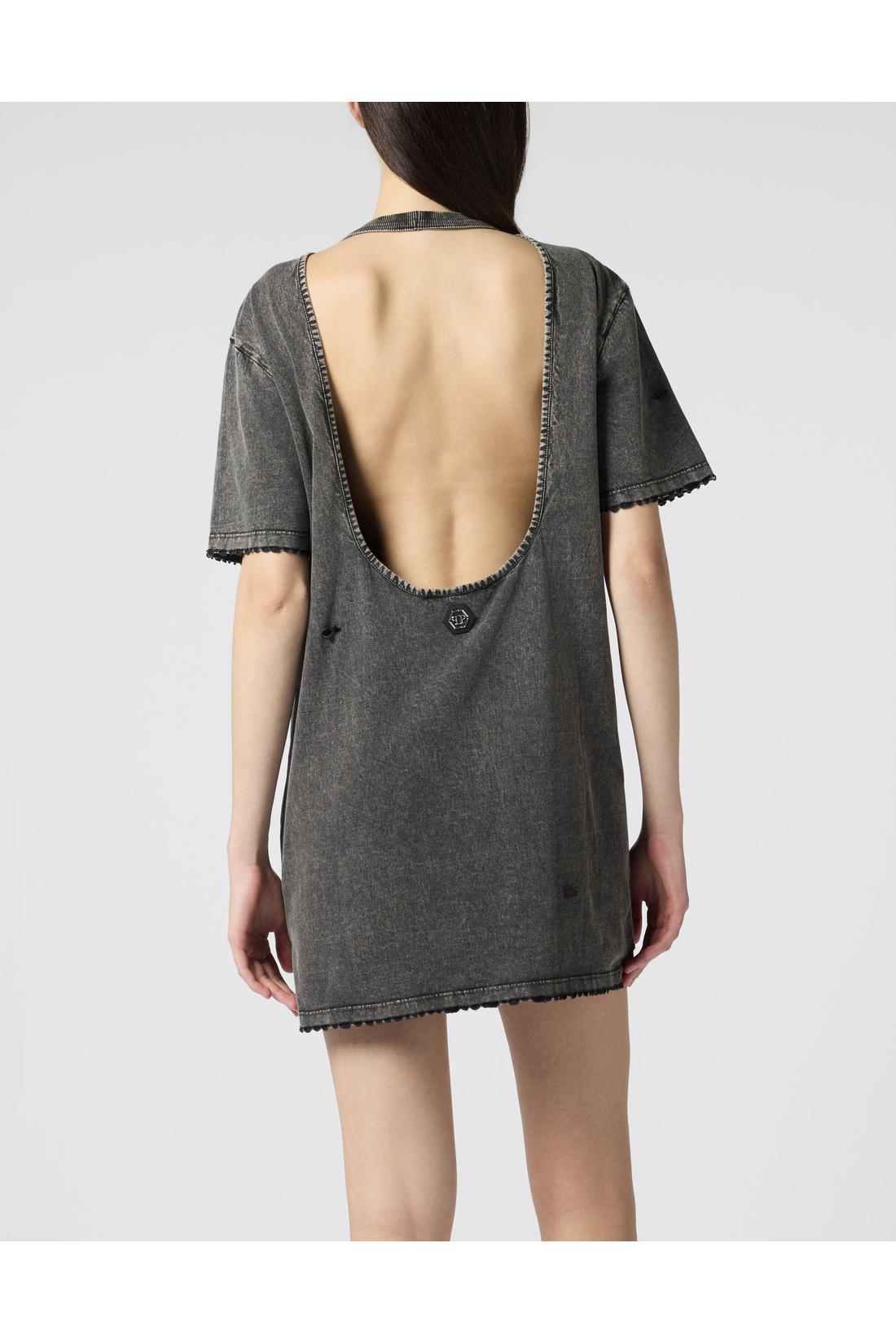 Philipp Plein Open Back Destroyed T-Shirt Dress Fairy, Shirts