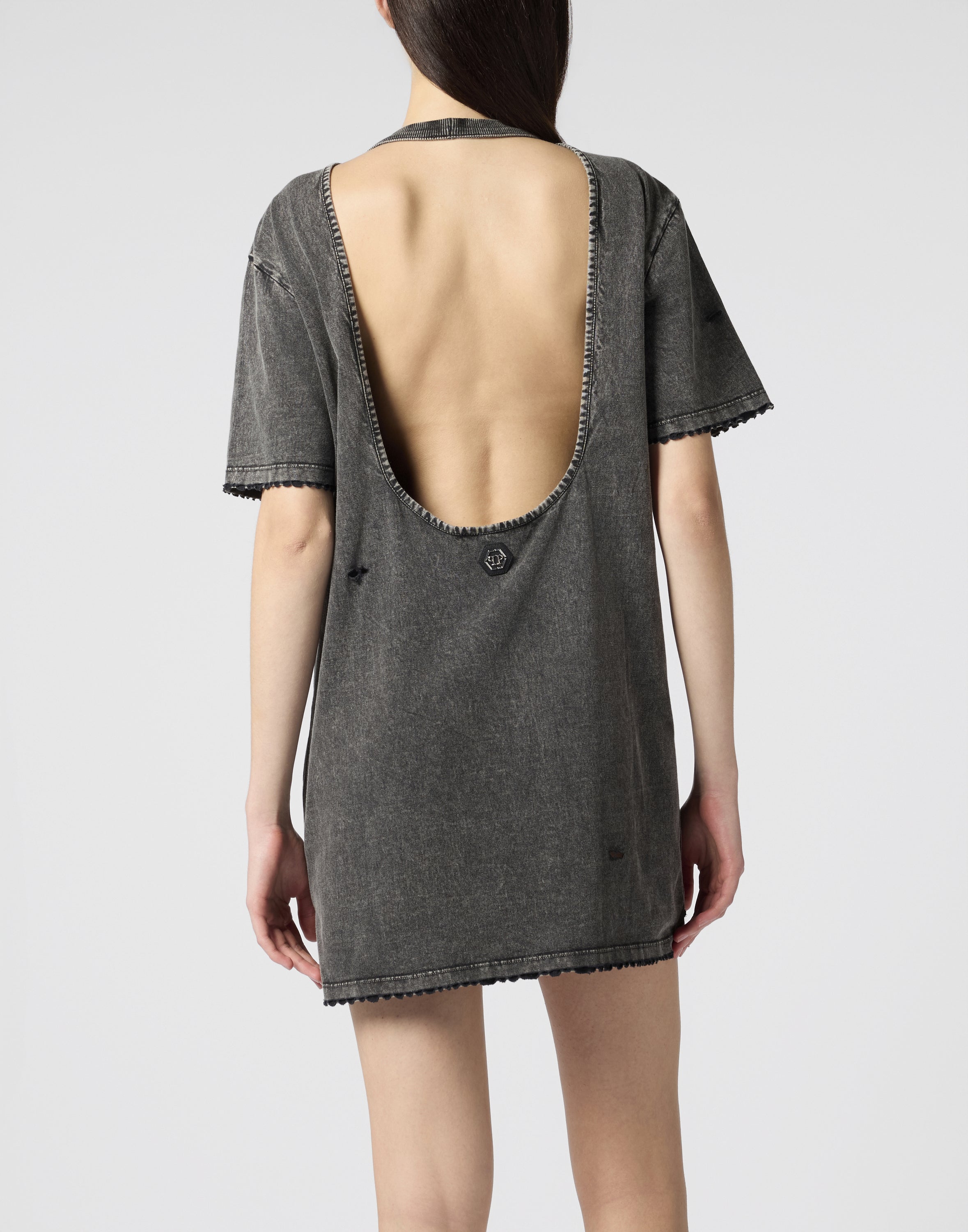 Open Back Destroyed T-Shirt Dress Fairy