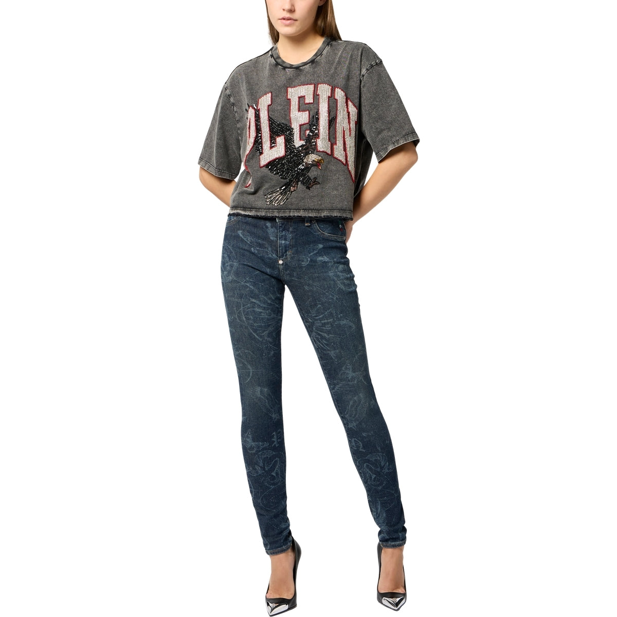 Cropped T-Shirt Plein Eagle