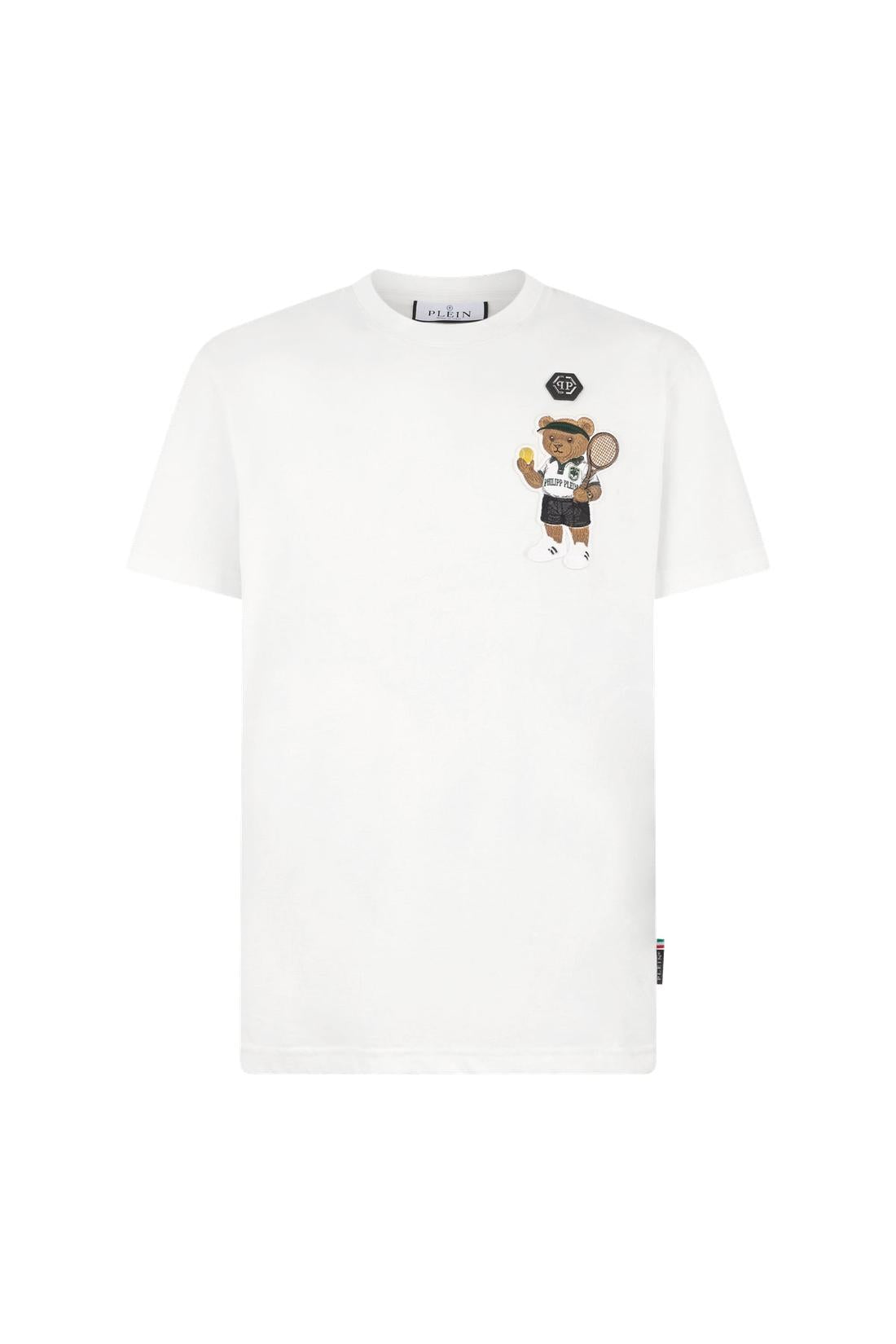 Philipp Plein Round Neck T-Shirt Teddy Tennis Patch, Shirts
