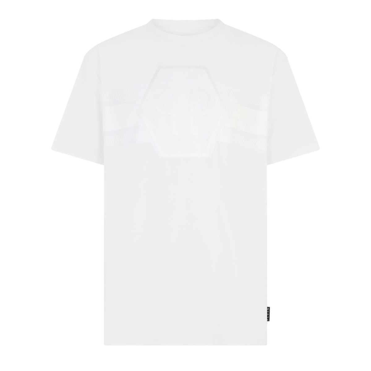 Round Neck T-Shirt Jacquard Hexagon Line