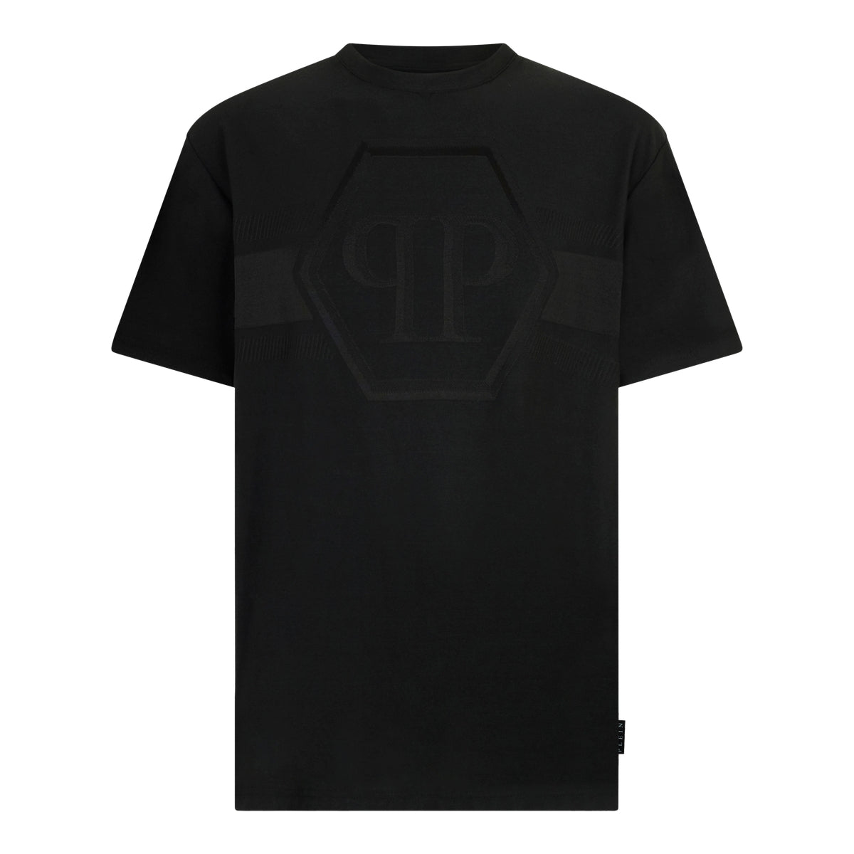 Round Neck T-Shirt Jacquard Hexagon Line