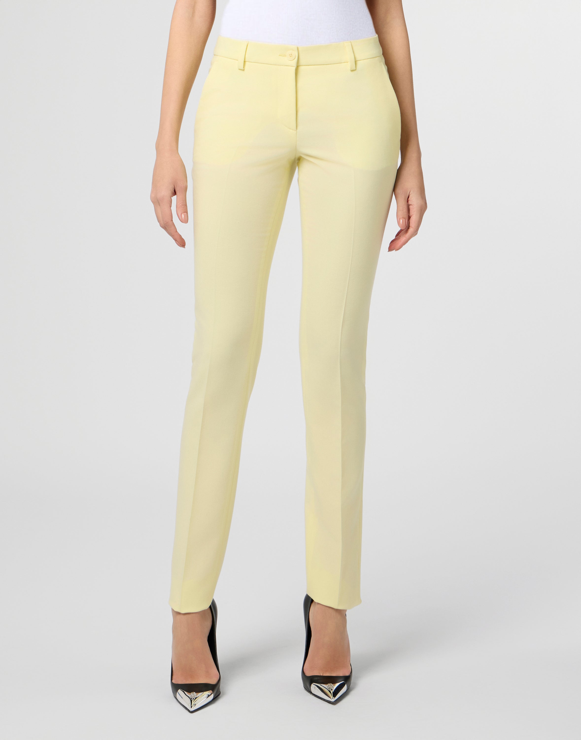 Wool Office Trousers Regular Waist