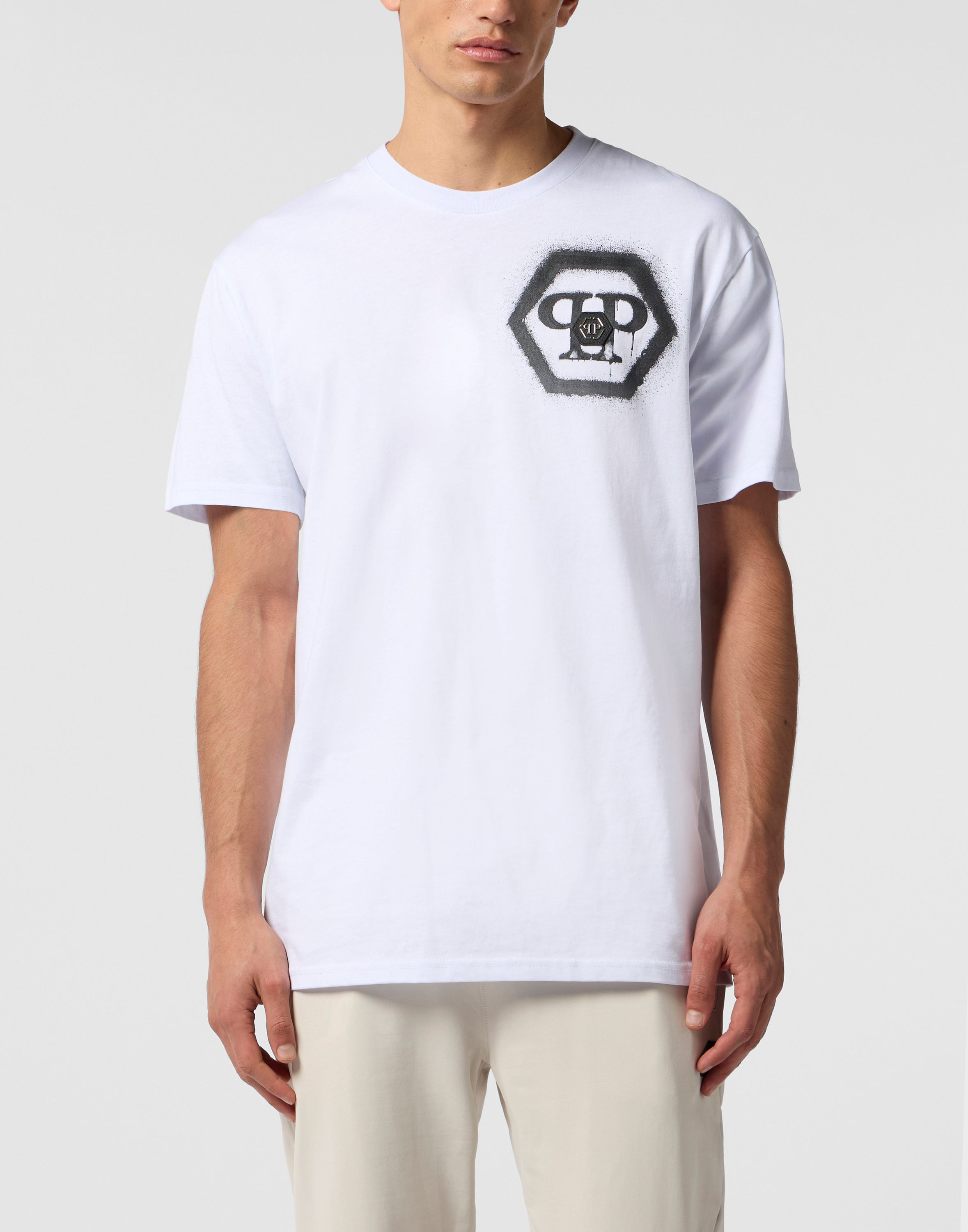 Round Neck T-Shirt Spray Hexagon