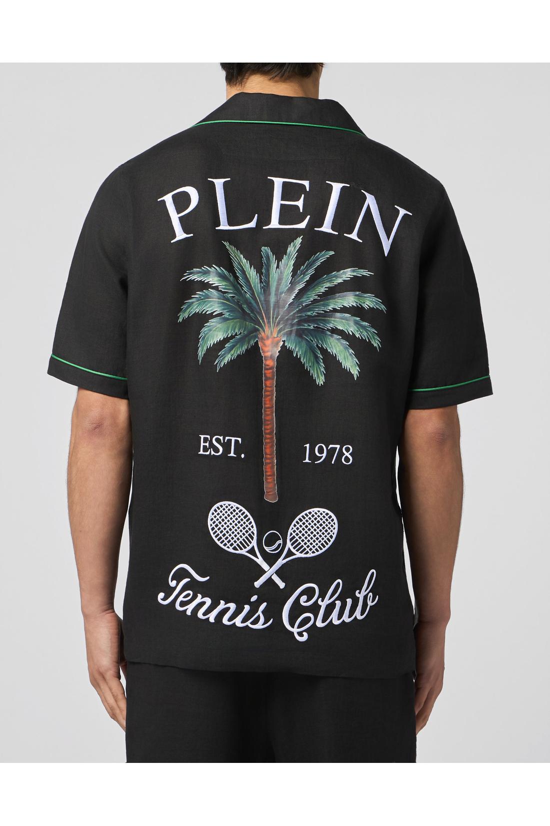 Philipp Plein Linen Bowling Shirt Plein Tennis, Shirts