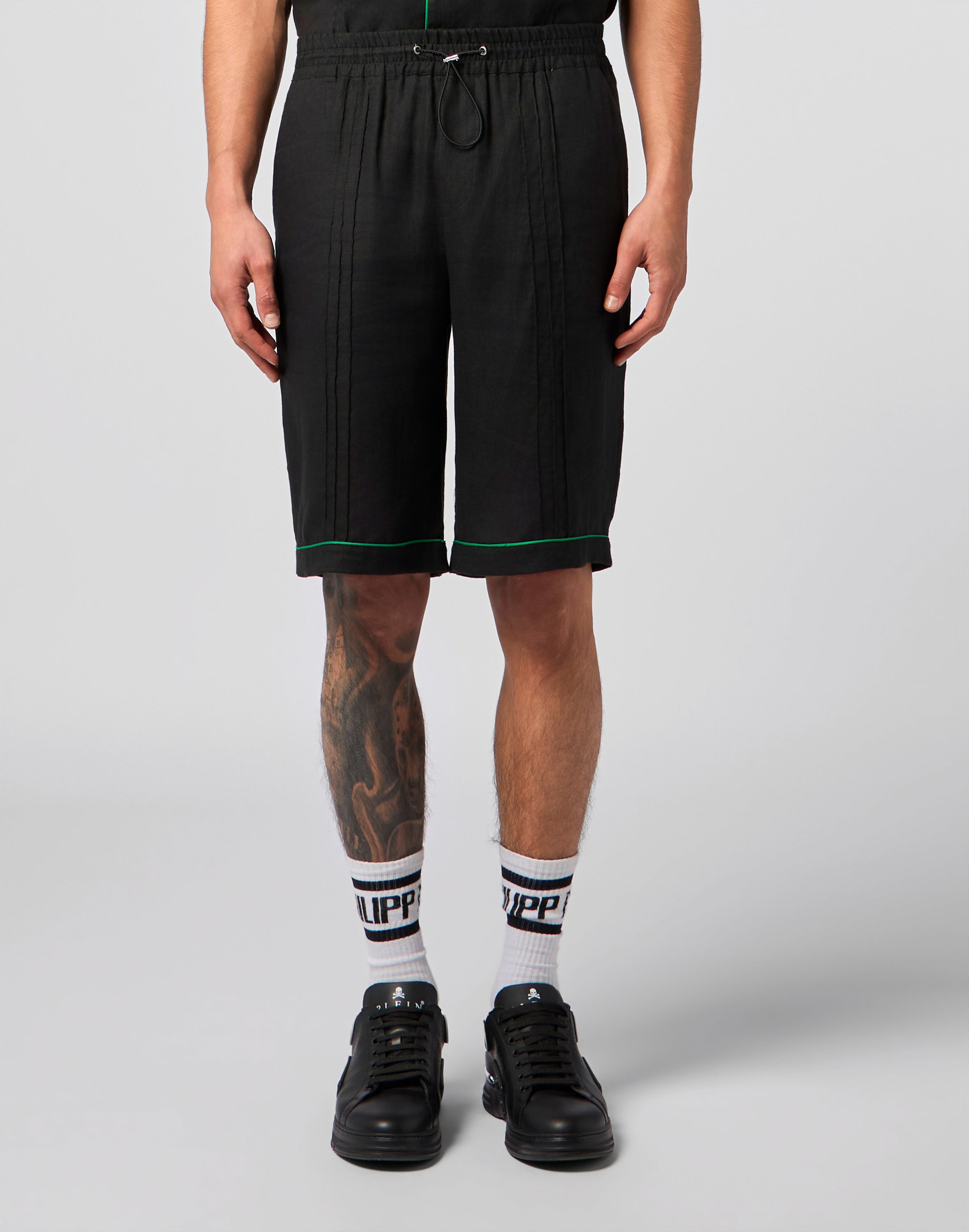 Linen Drawstring Shorts Plein Tennis
