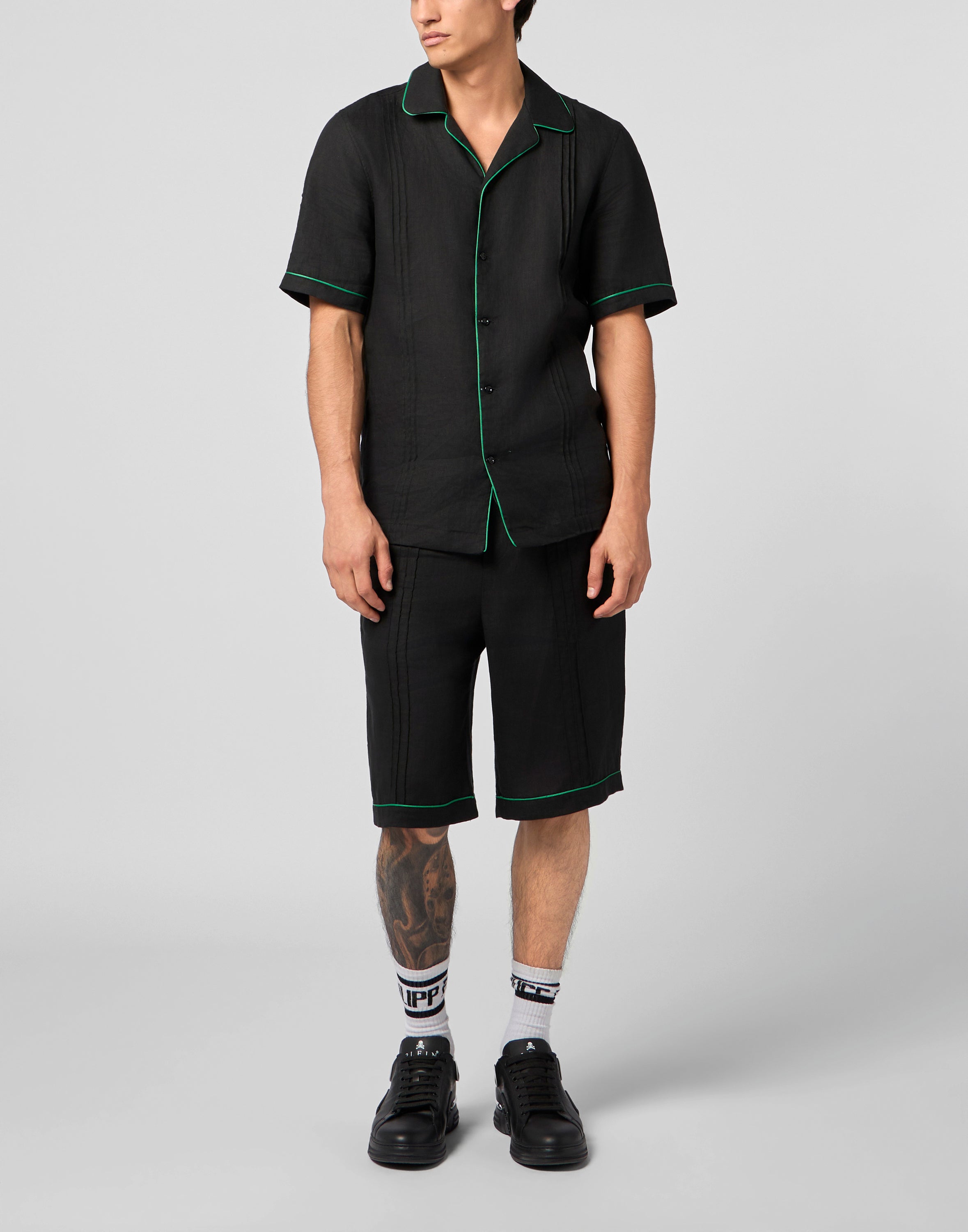 Linen Drawstring Shorts Plein Tennis