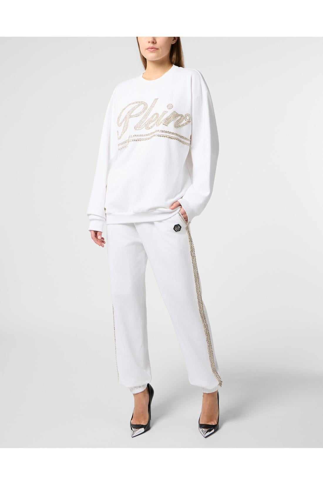 Philipp Plein Washed Open Back Sweatshirt Strass Signature, Shirts