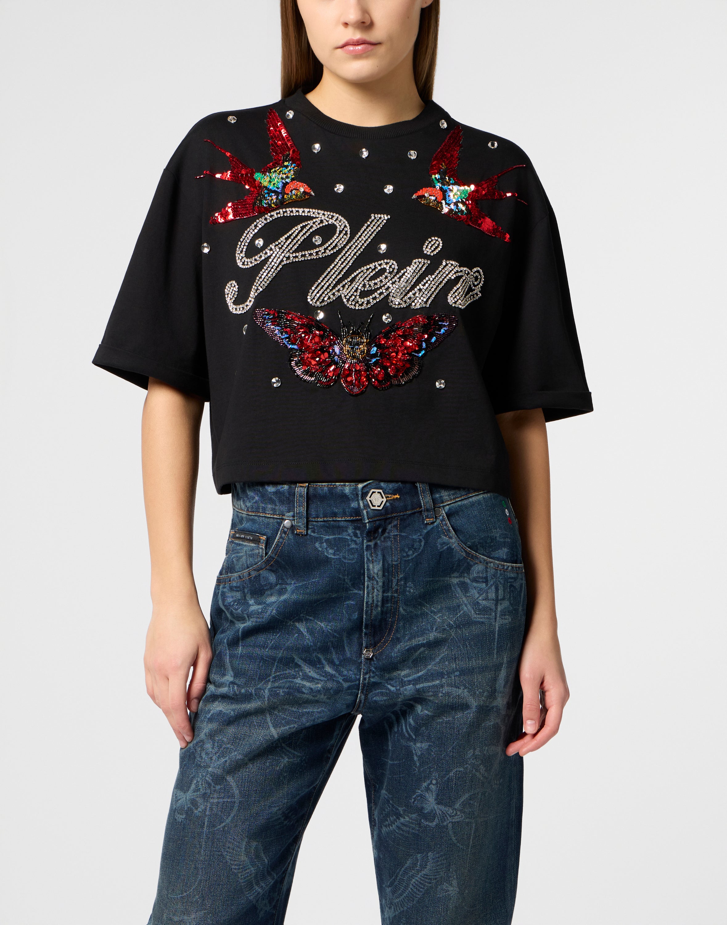Cropped T-Shirt Tattoo Strass