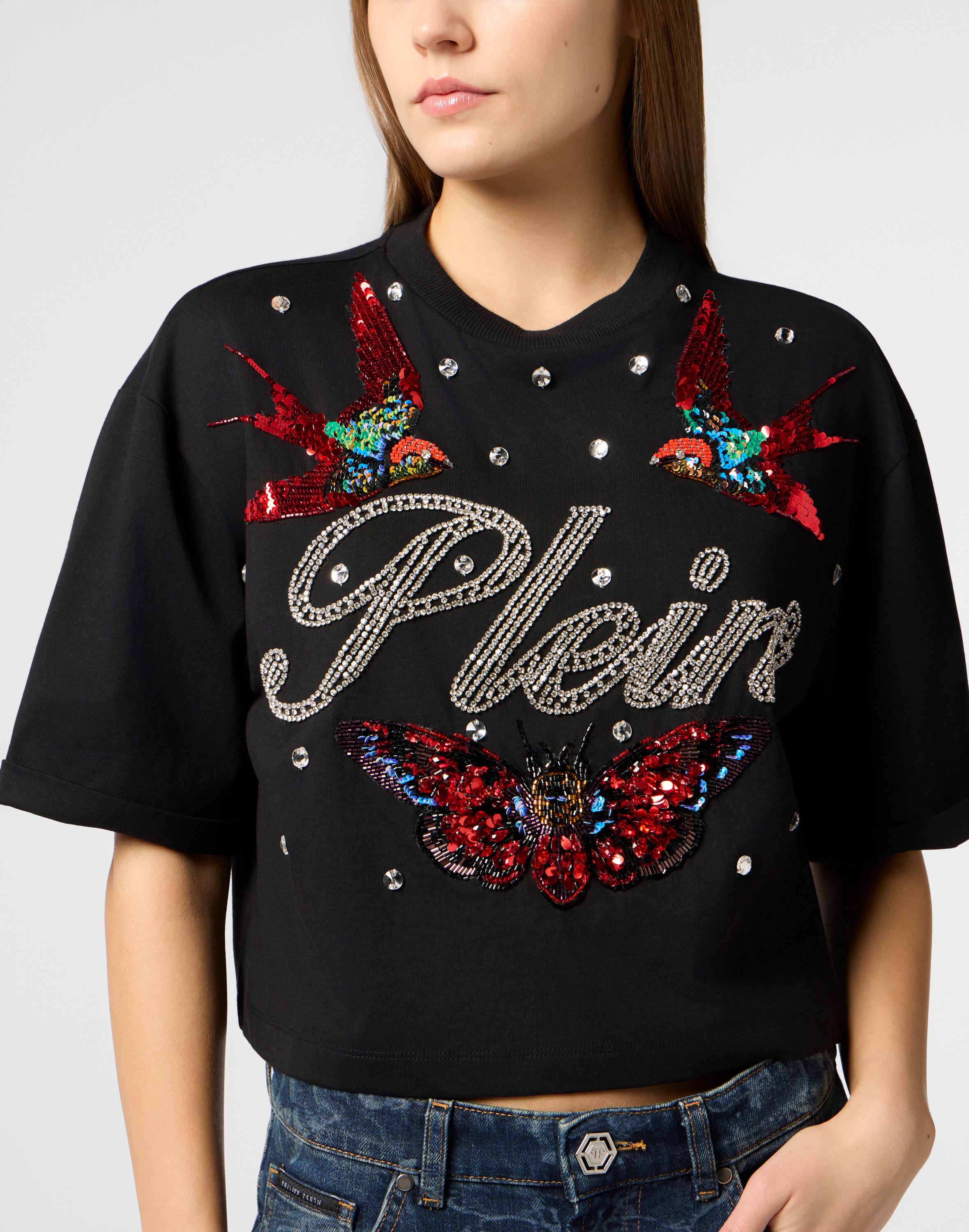 Cropped T-Shirt Tattoo Strass