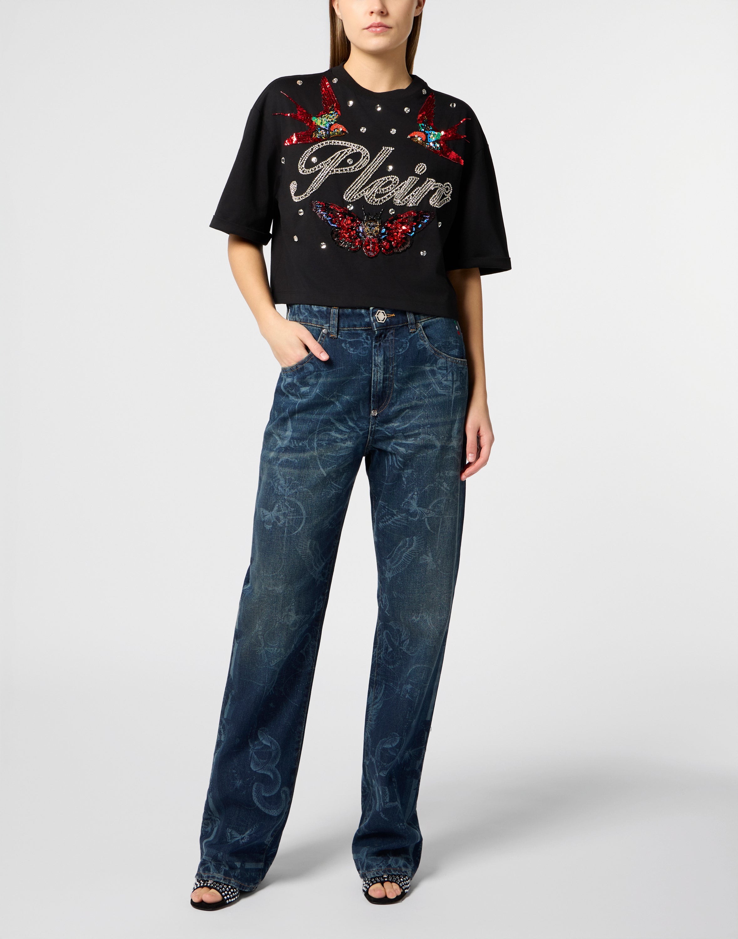 Cropped T-Shirt Tattoo Strass