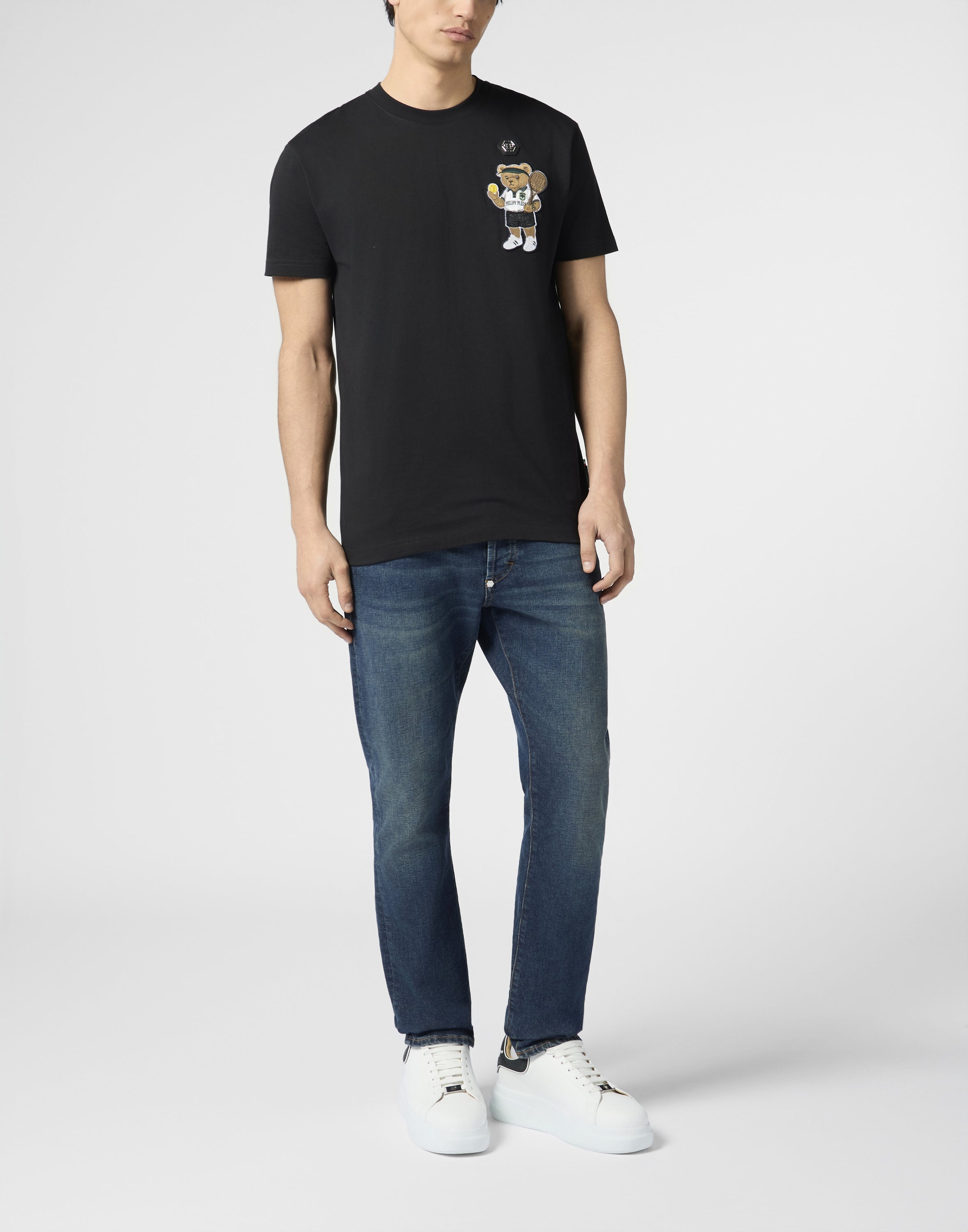 Round Neck T-Shirt Teddy Tennis Patch