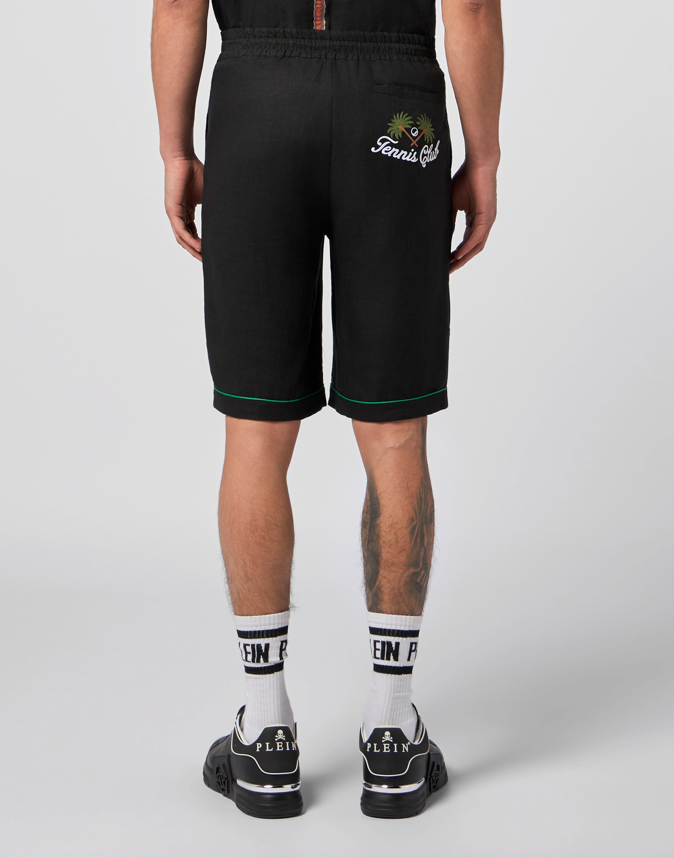 Linen Drawstring Shorts Plein Tennis