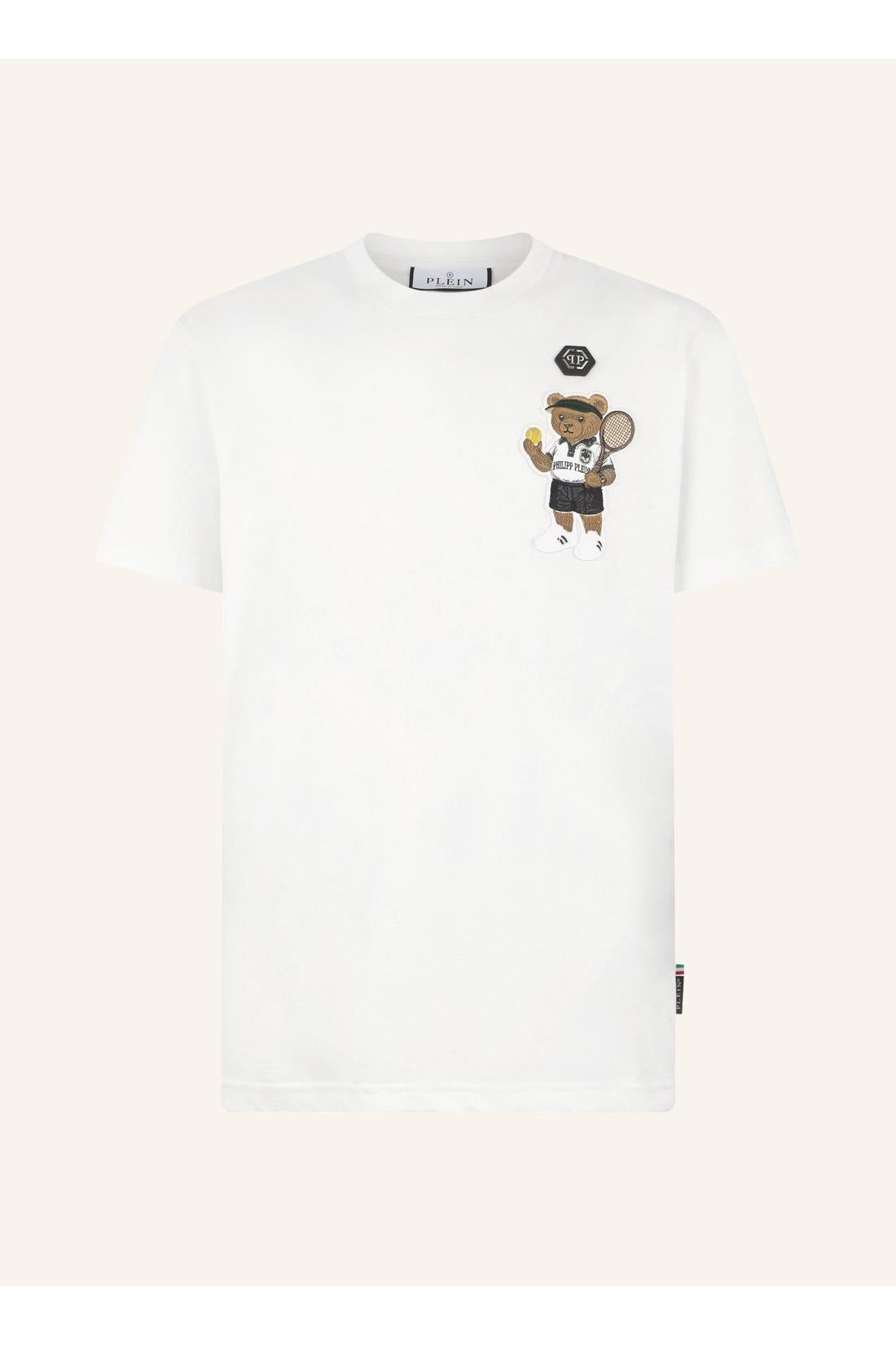 Philipp Plein Round Neck T-Shirt Teddy Tennis Patch, Shirts