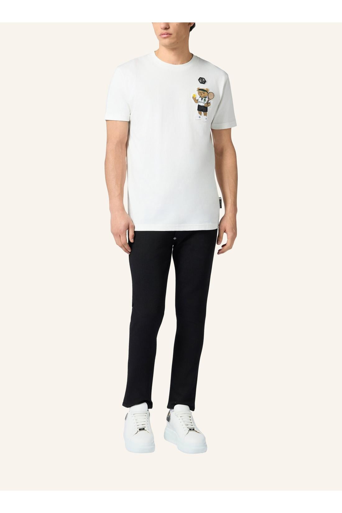 Philipp Plein Round Neck T-Shirt Teddy Tennis Patch, Shirts