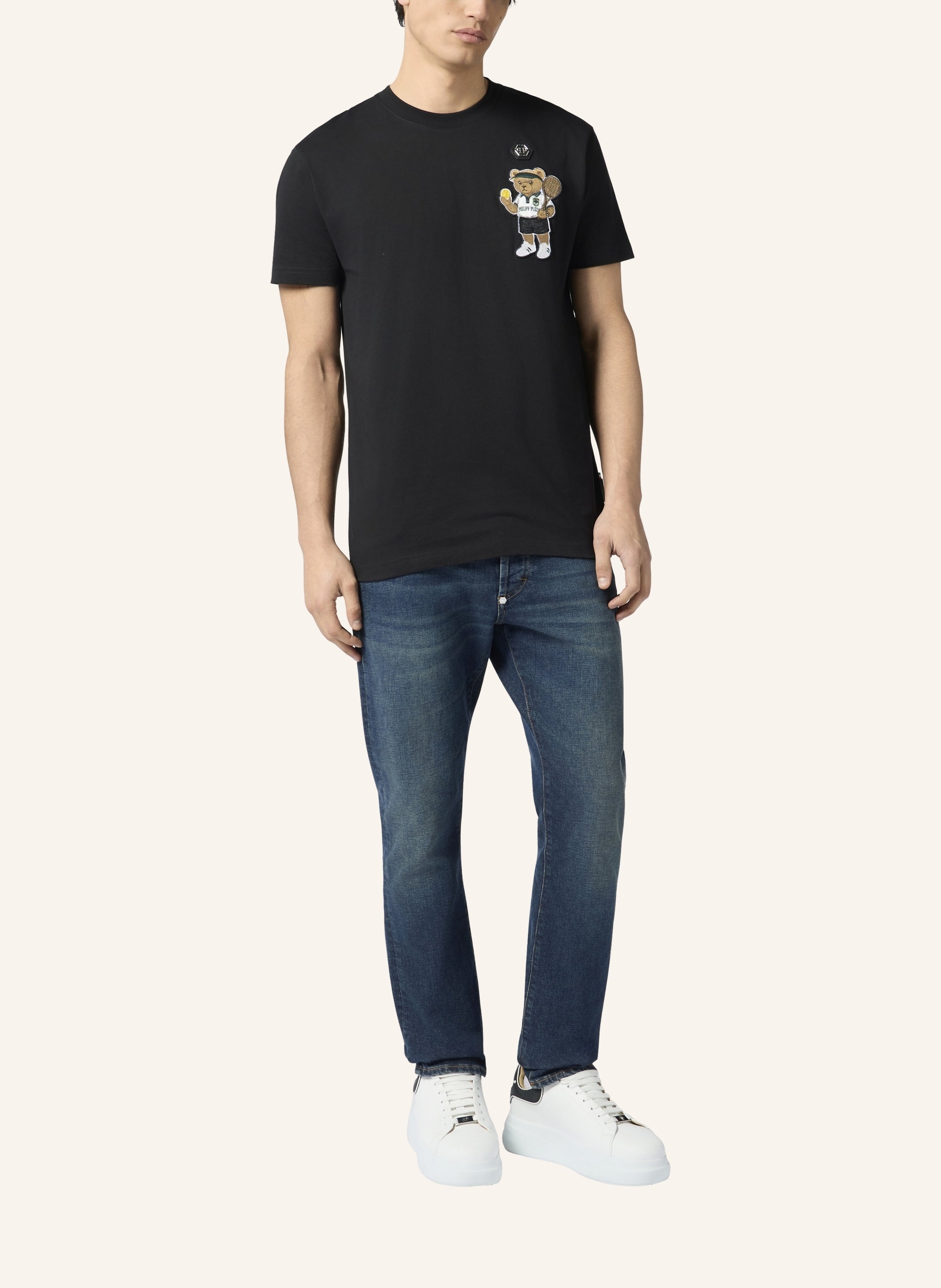 Round Neck T-Shirt Teddy Tennis Patch