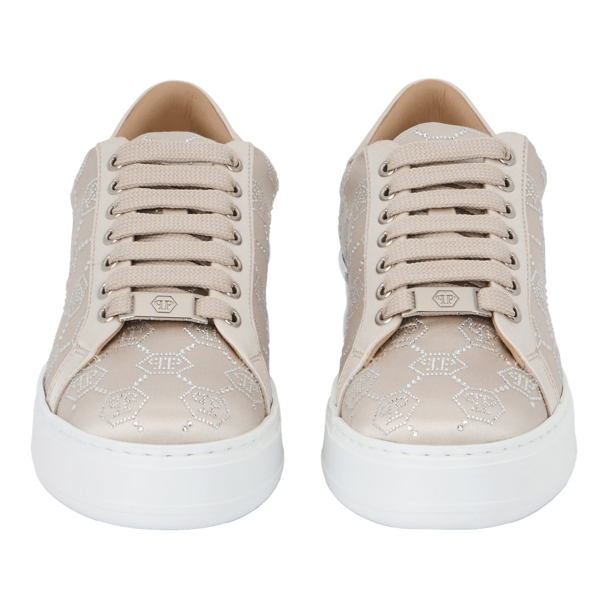 Satin Lo Top Sneakers Monogram Strass