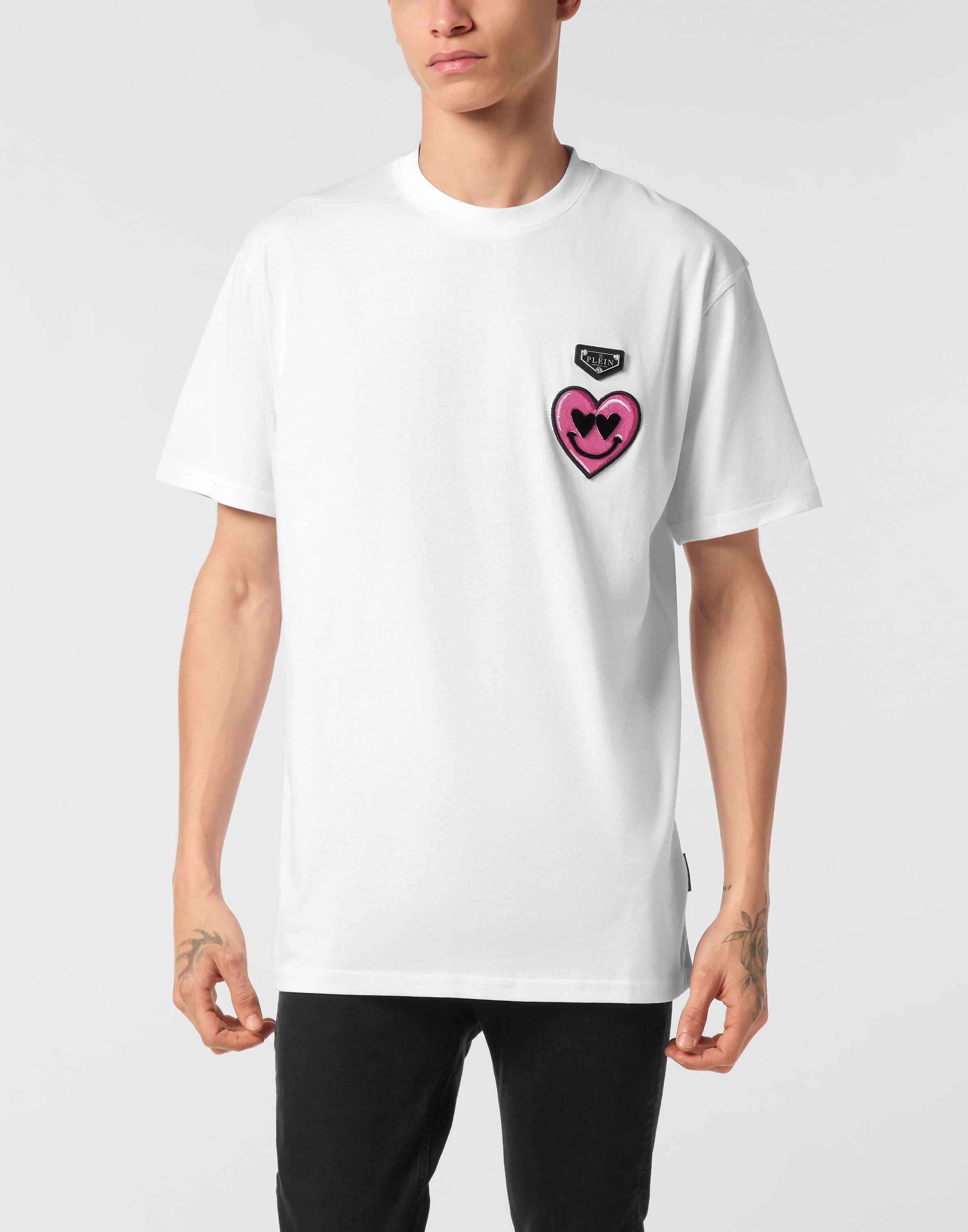 Round Neck T-Shirt Smile Patch