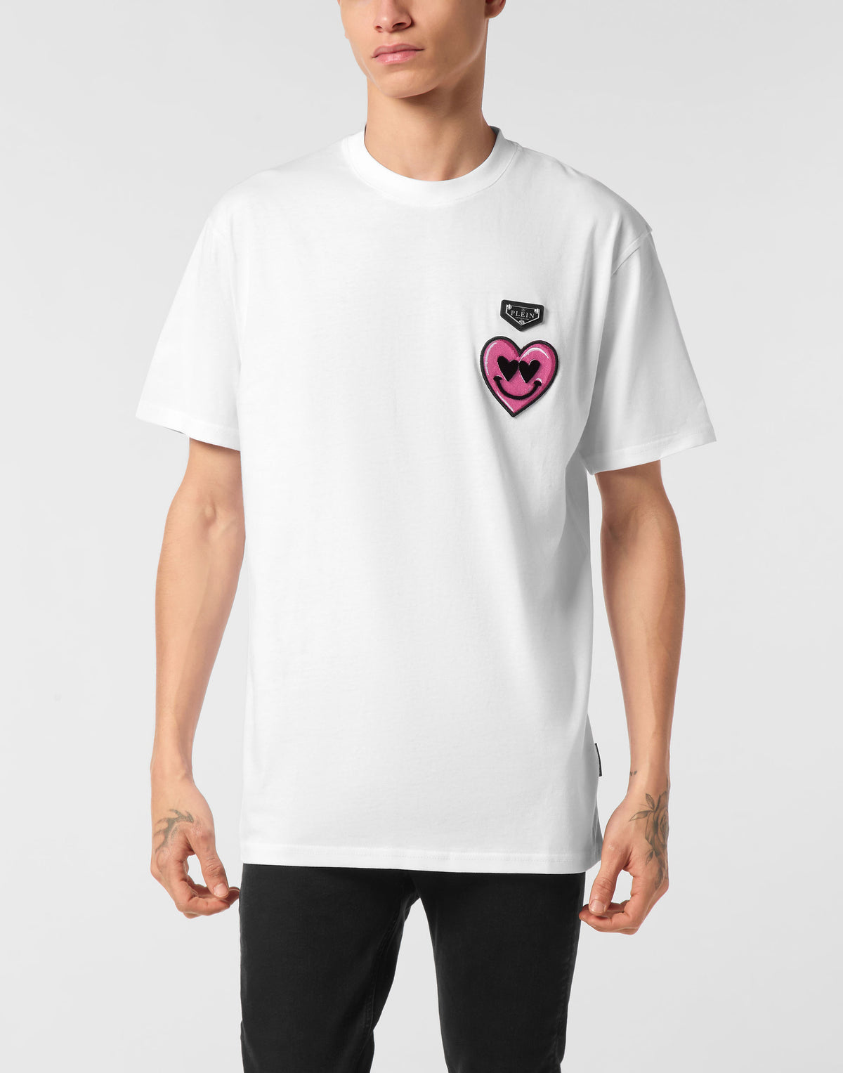 Round Neck T-Shirt Smile Patch