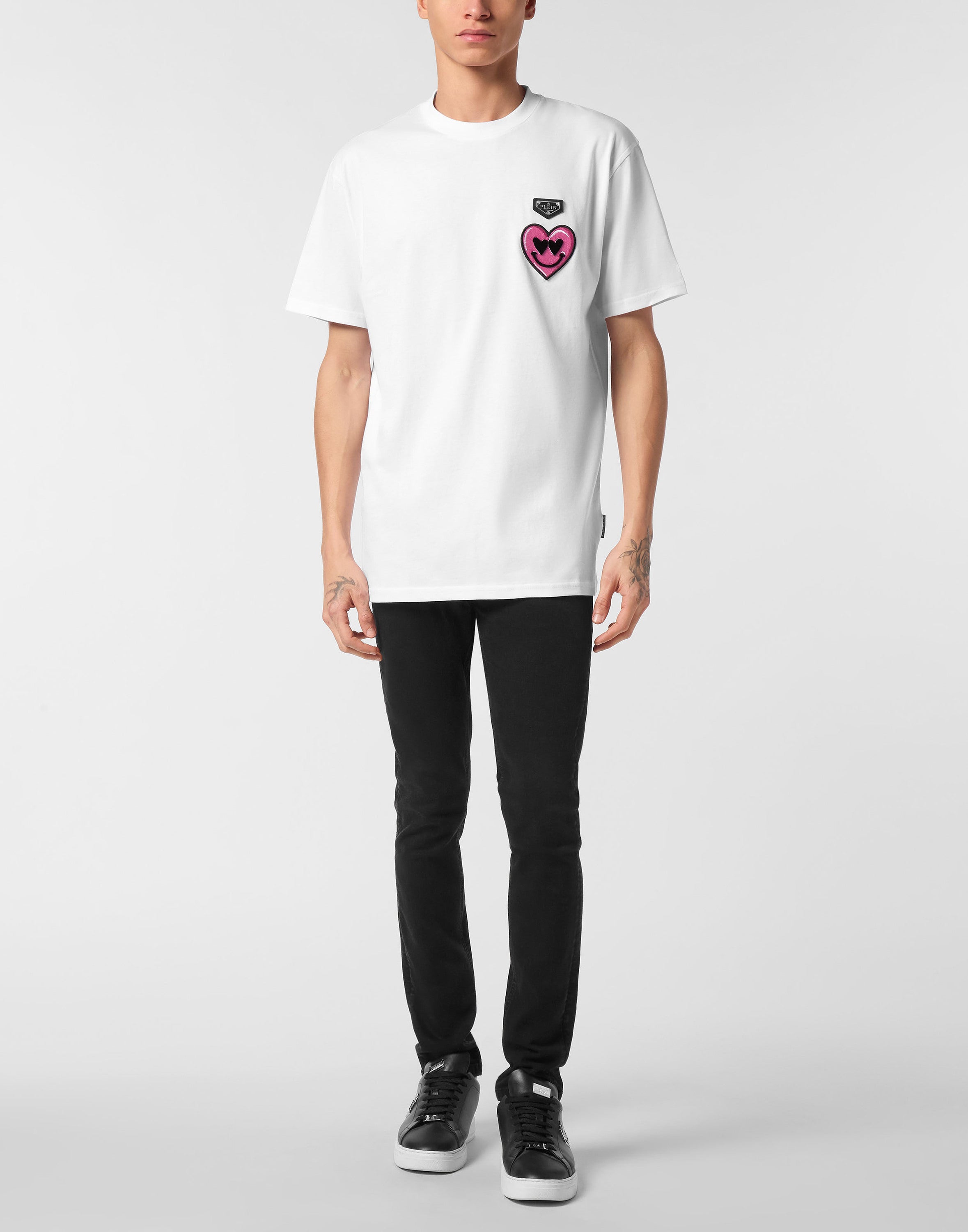 Round Neck T-Shirt Smile Patch