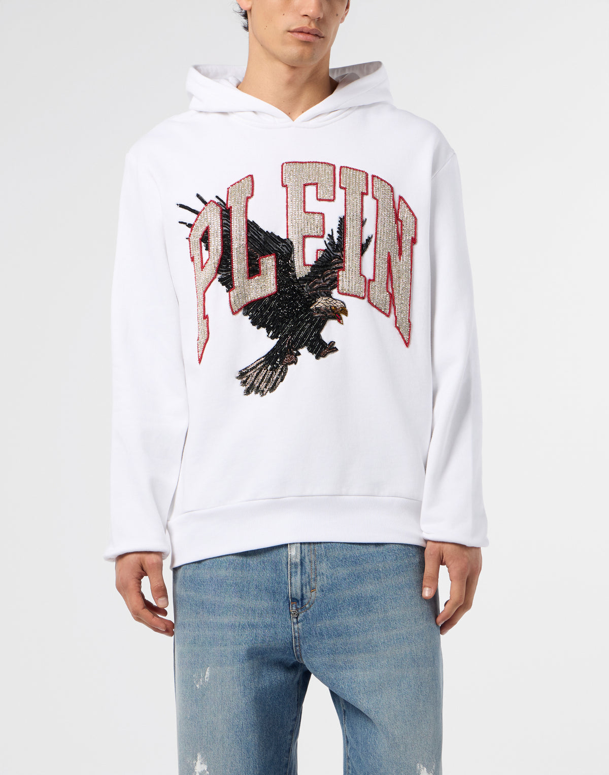 Washed Hoodie Sweatshirt Plein Eagle