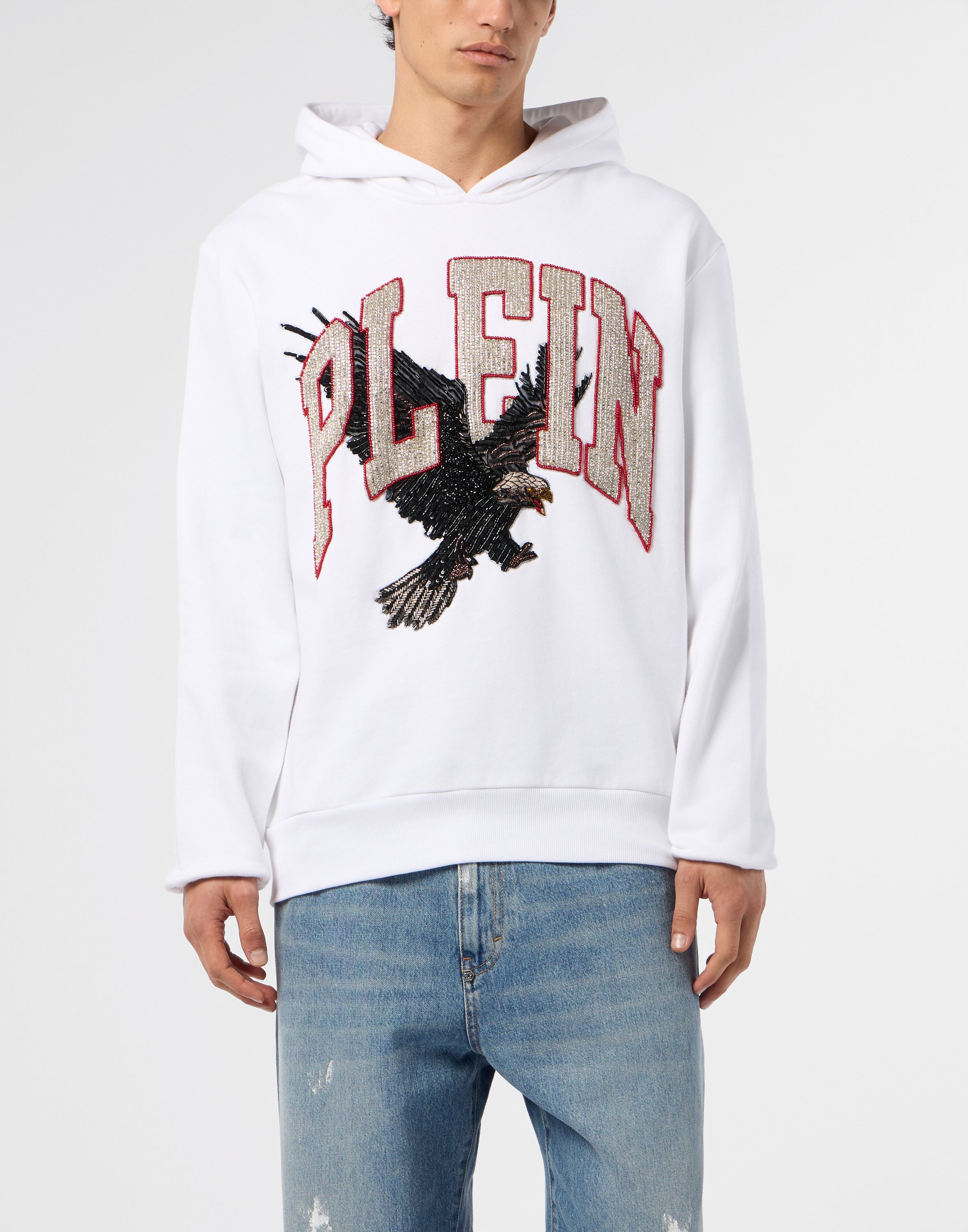 Washed Hoodie Sweatshirt Plein Eagle