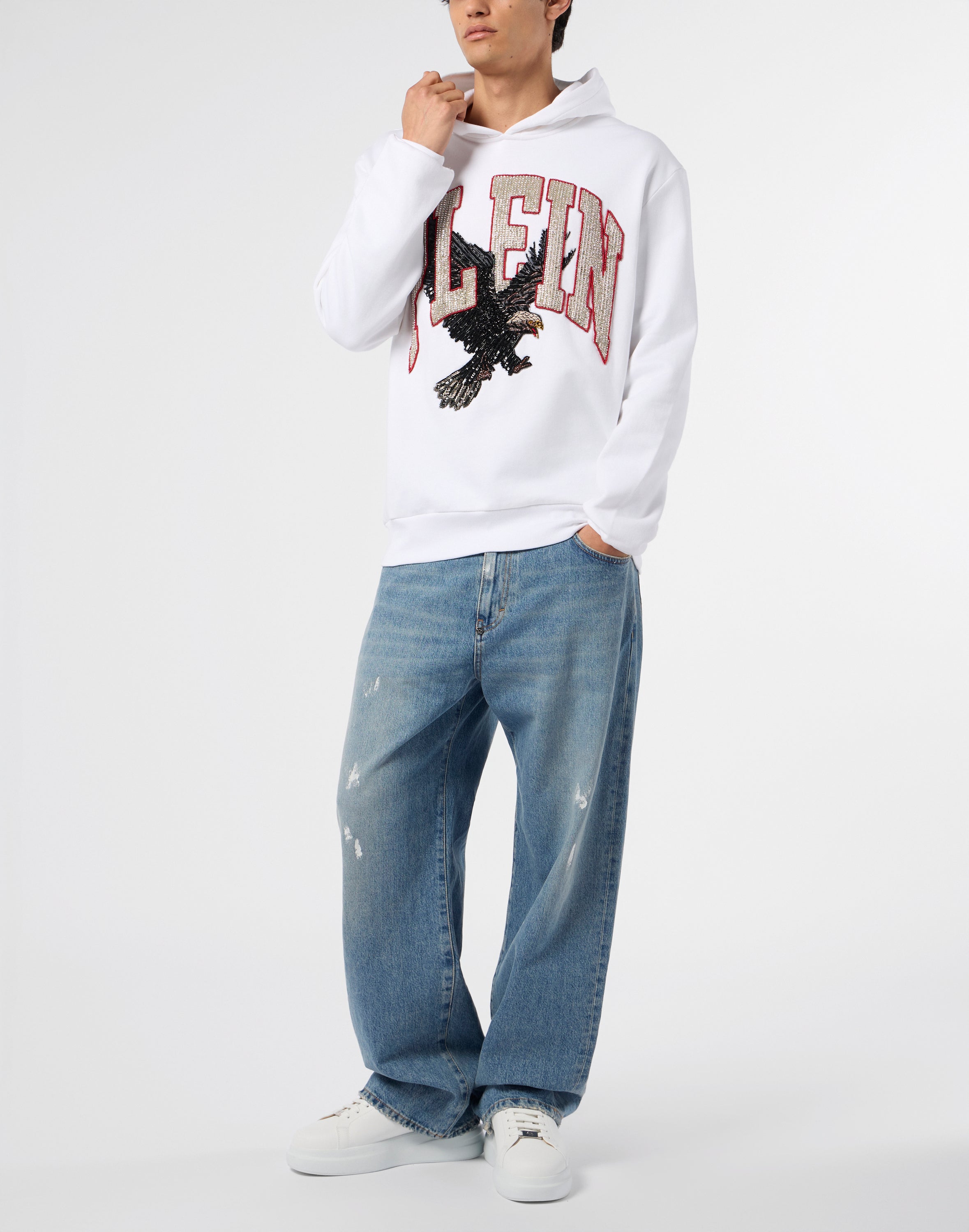 Washed Hoodie Sweatshirt Plein Eagle