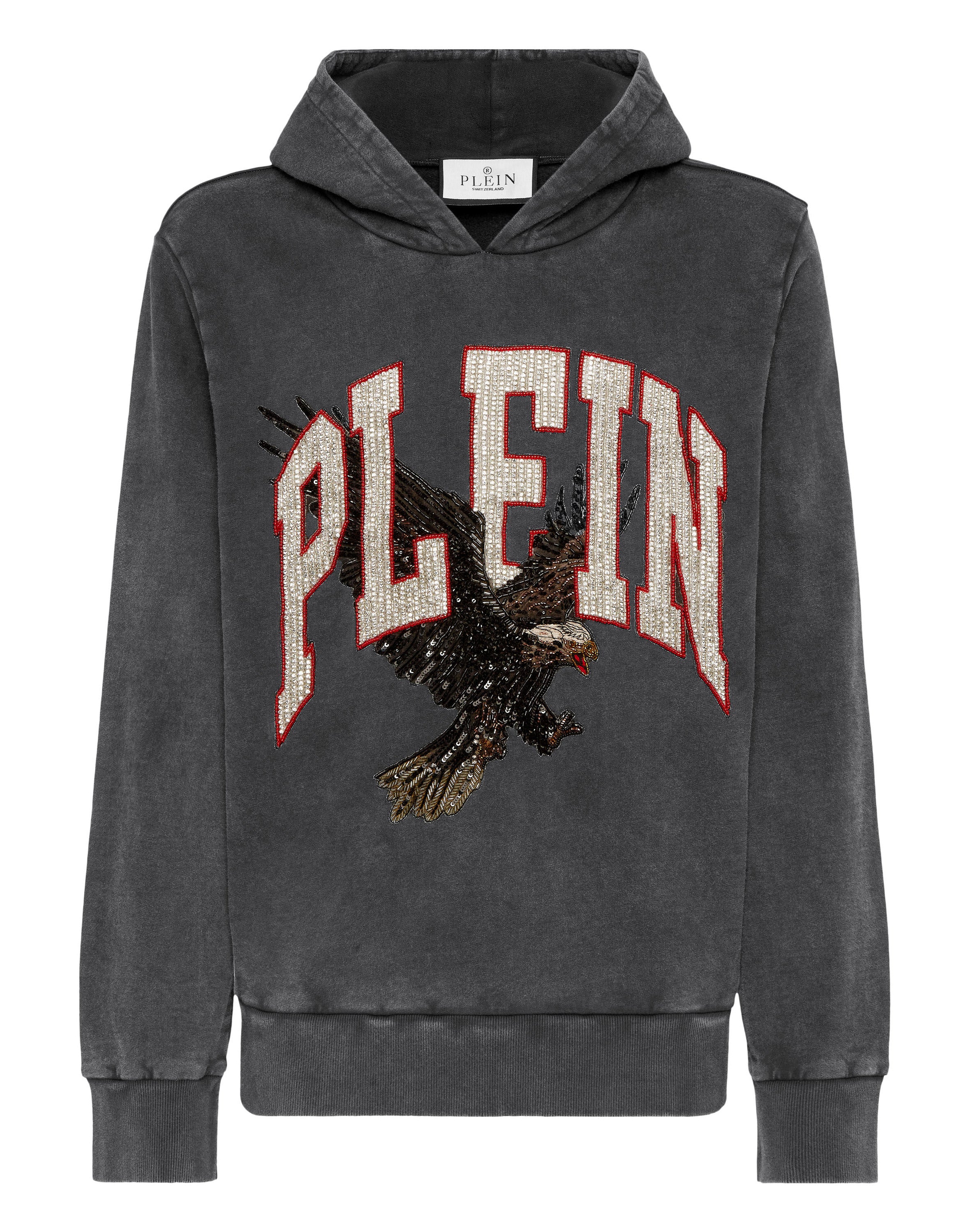 Washed Hoodie Sweatshirt Plein Eagle