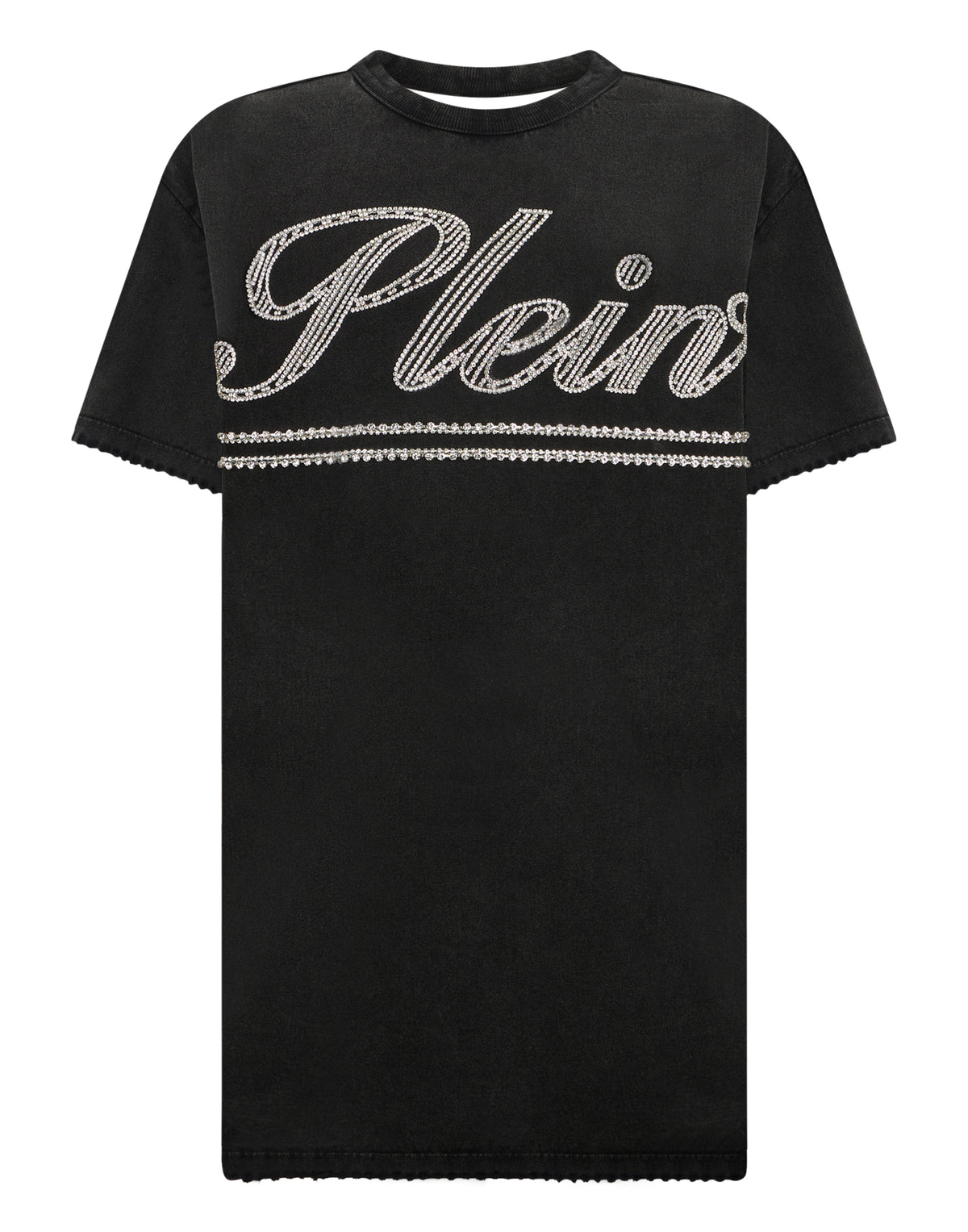 Open Back T-Shirt Dress Strass Signature
