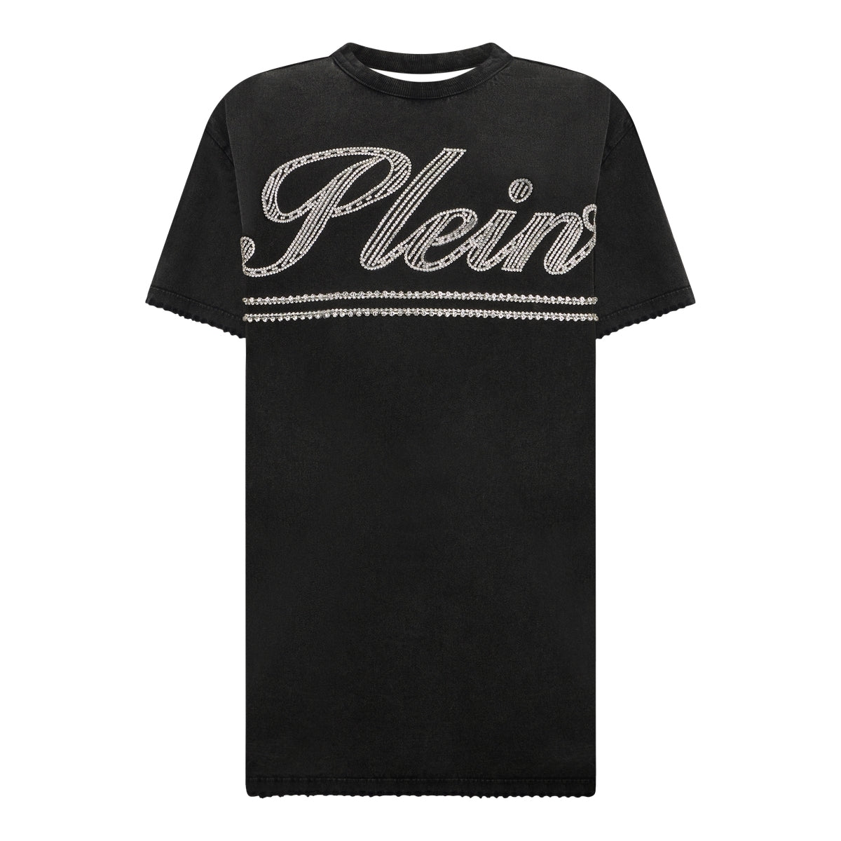 Open Back T-Shirt Dress Strass Signature