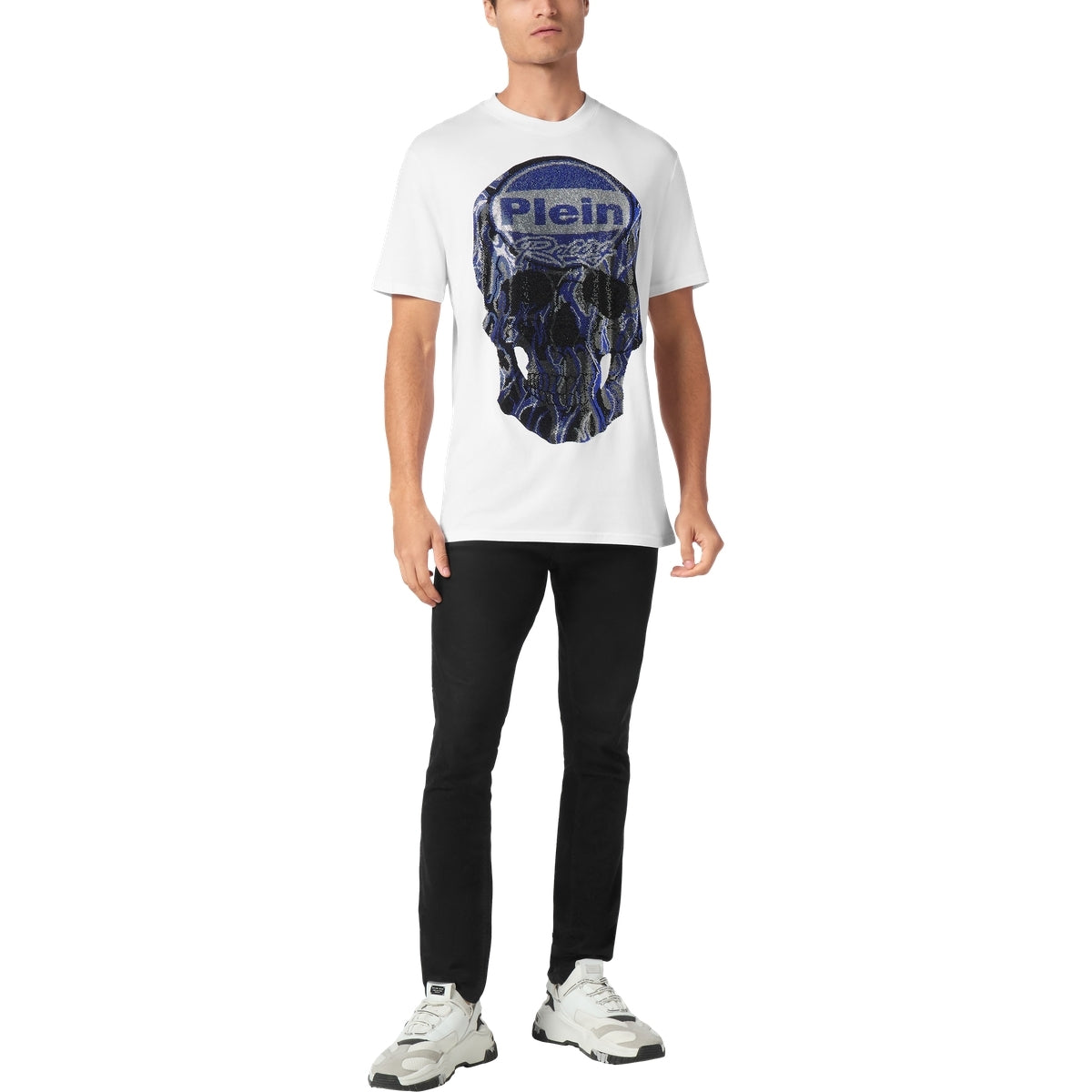 Jersey T-shirt Round Neck SS Strass Skull