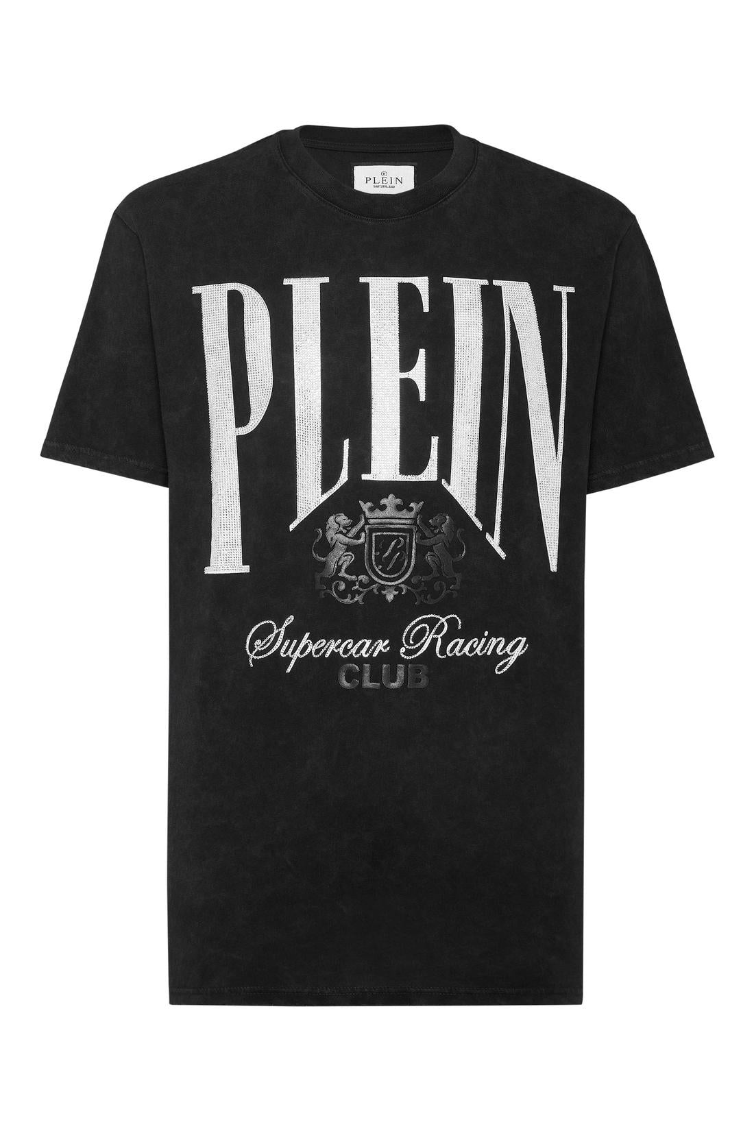 Philipp Plein Jersey T-shirt Round Neck SS Strass Cars Racing, Shirts