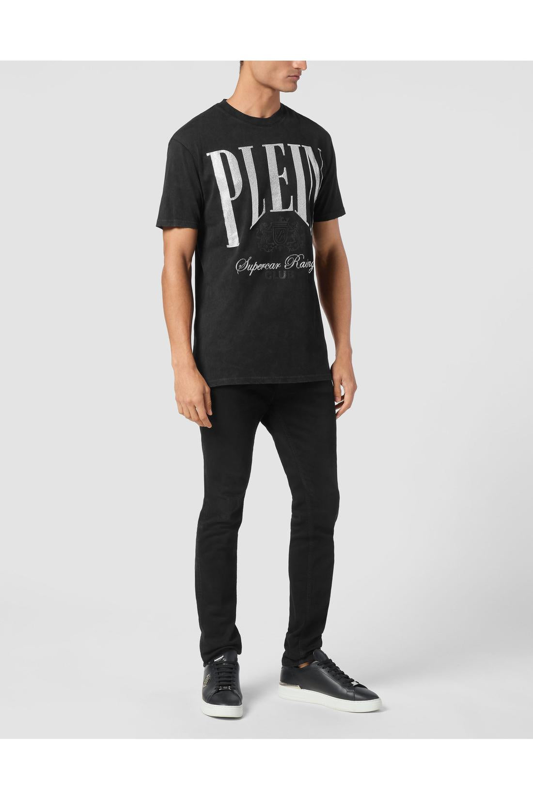 Philipp Plein Jersey T-shirt Round Neck SS Strass Cars Racing, Shirts