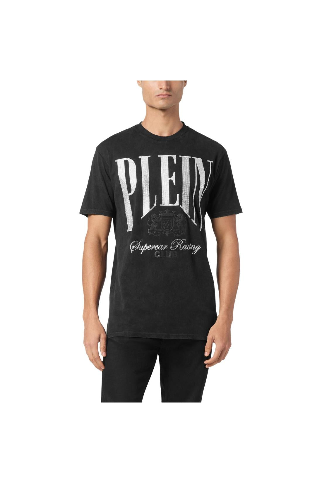 Philipp Plein Jersey T-shirt Round Neck SS Strass Cars Racing, Shirts