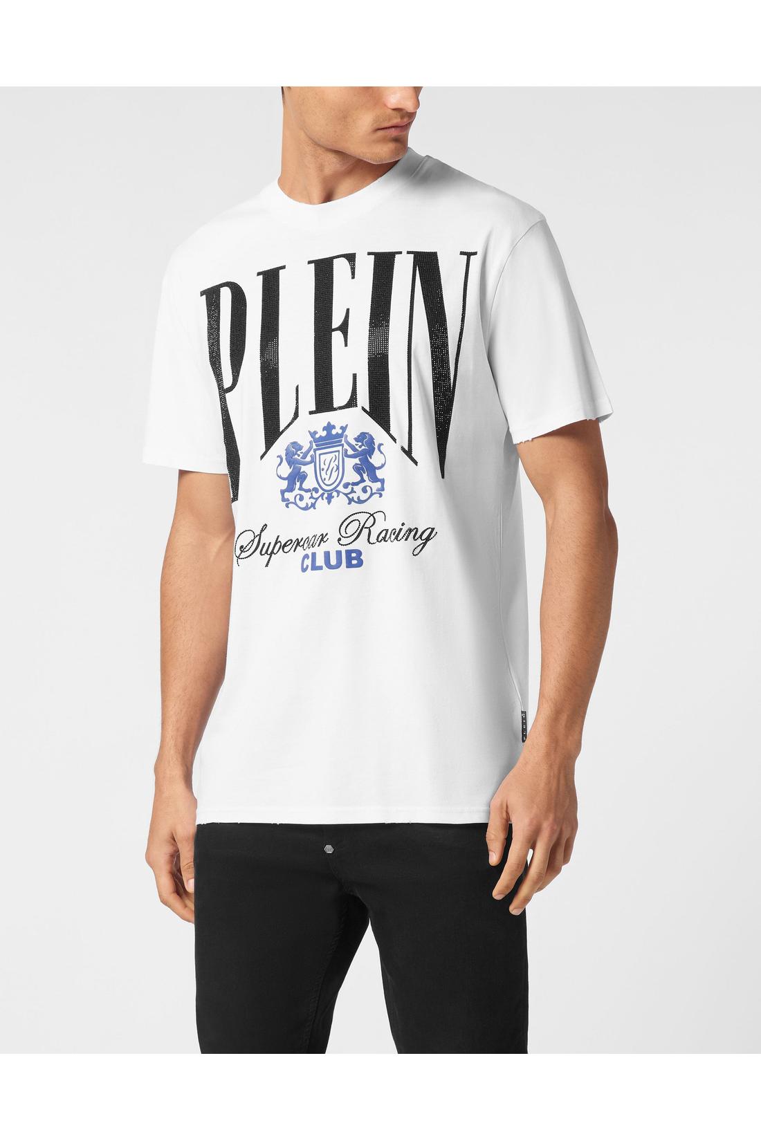 Philipp Plein Jersey T-shirt Round Neck SS Strass Cars Racing, Shirts