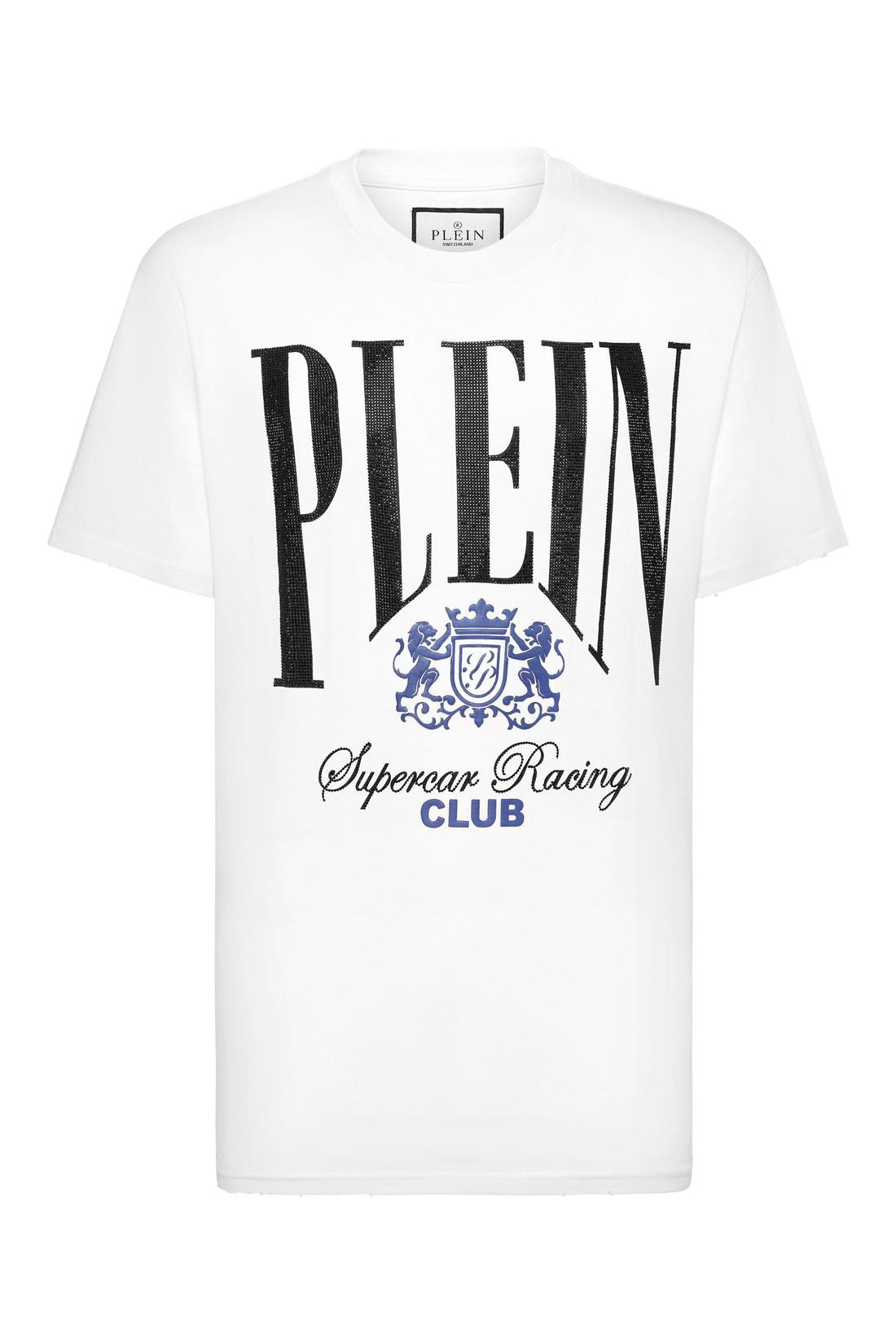 Philipp Plein Jersey T-shirt Round Neck SS Strass Cars Racing, Shirts