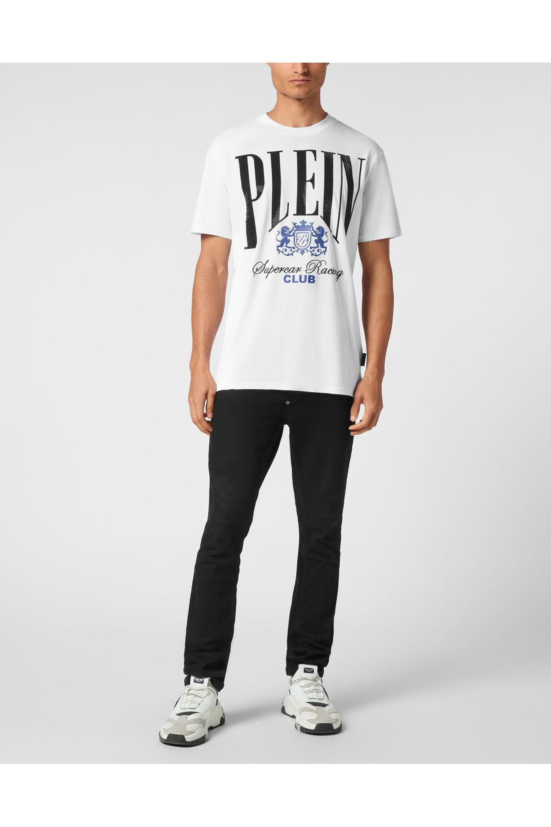 Philipp Plein Jersey T-shirt Round Neck SS Strass Cars Racing, Shirts