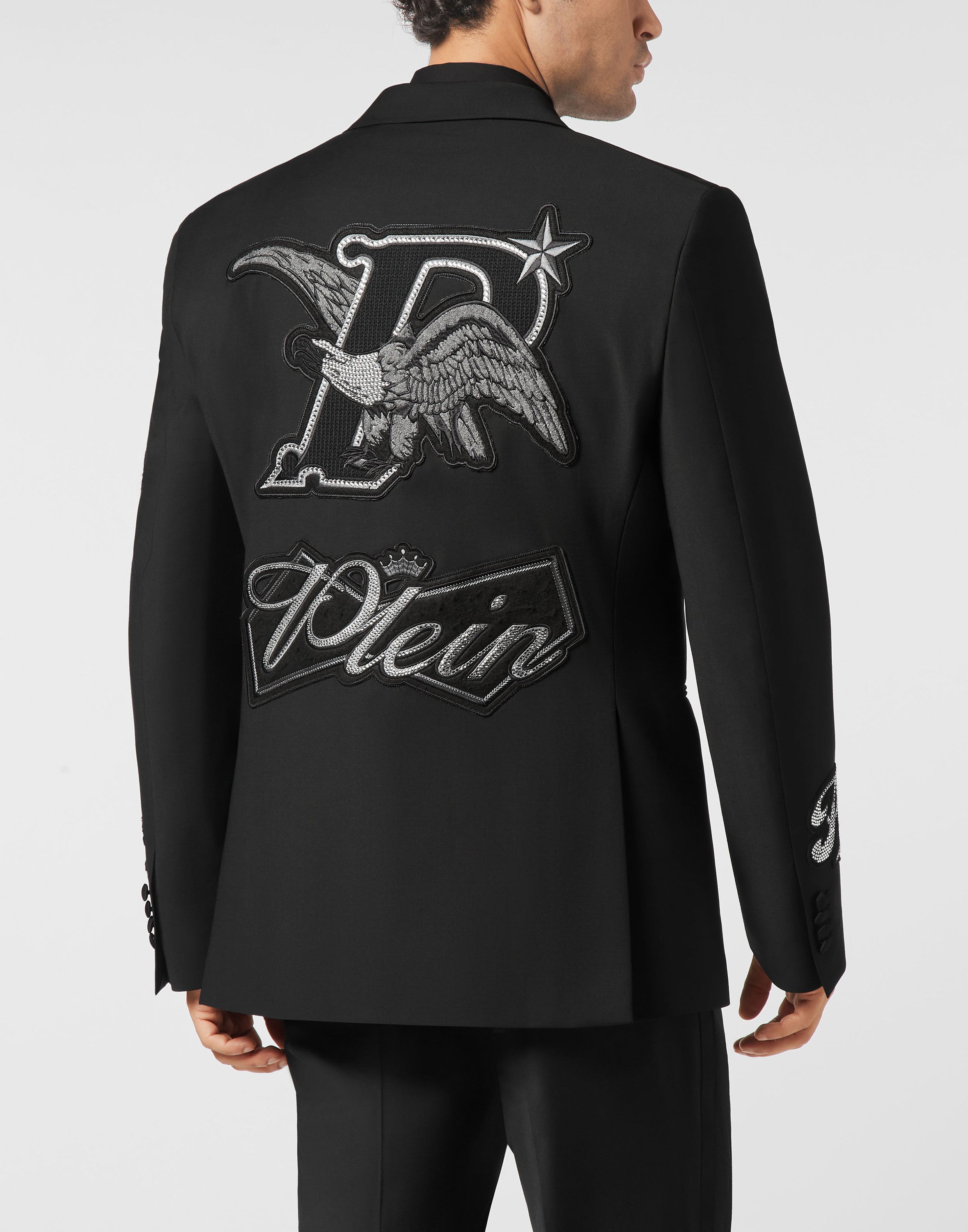 Straight Regular Fit Blazer Beers Patches