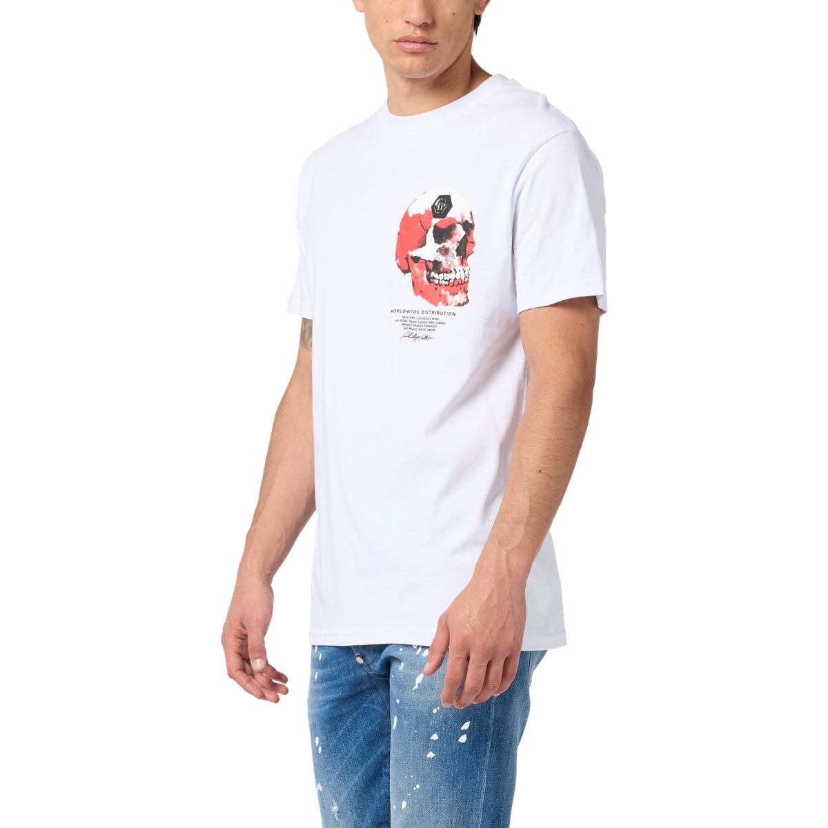 Roundneck T-Shirt Puffy Red Skull Skull