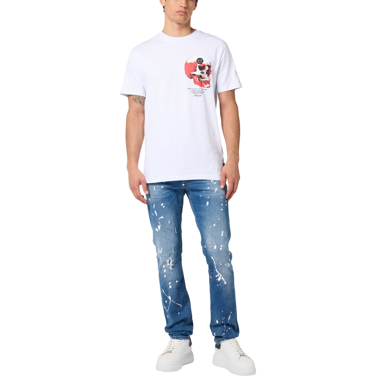 Roundneck T-Shirt Puffy Red Skull Skull