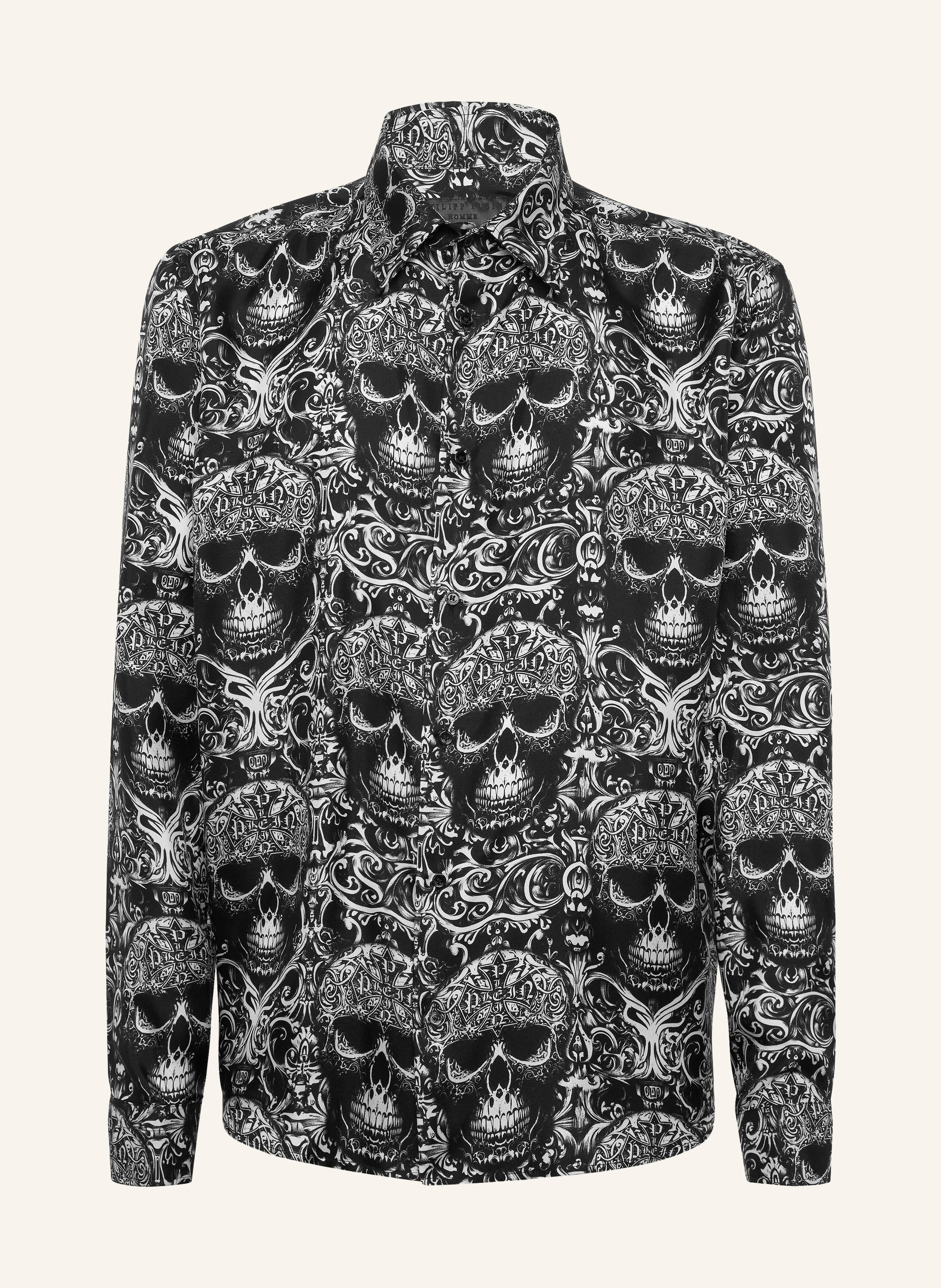 Printed Silk Shirt All Over Skull
