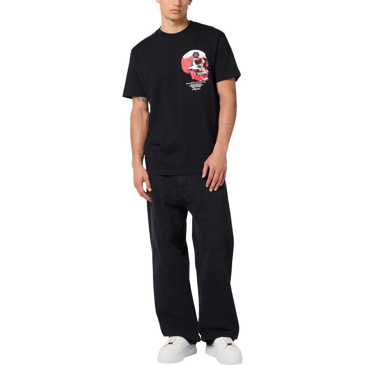 Roundneck T-Shirt Puffy Red Skull Skull