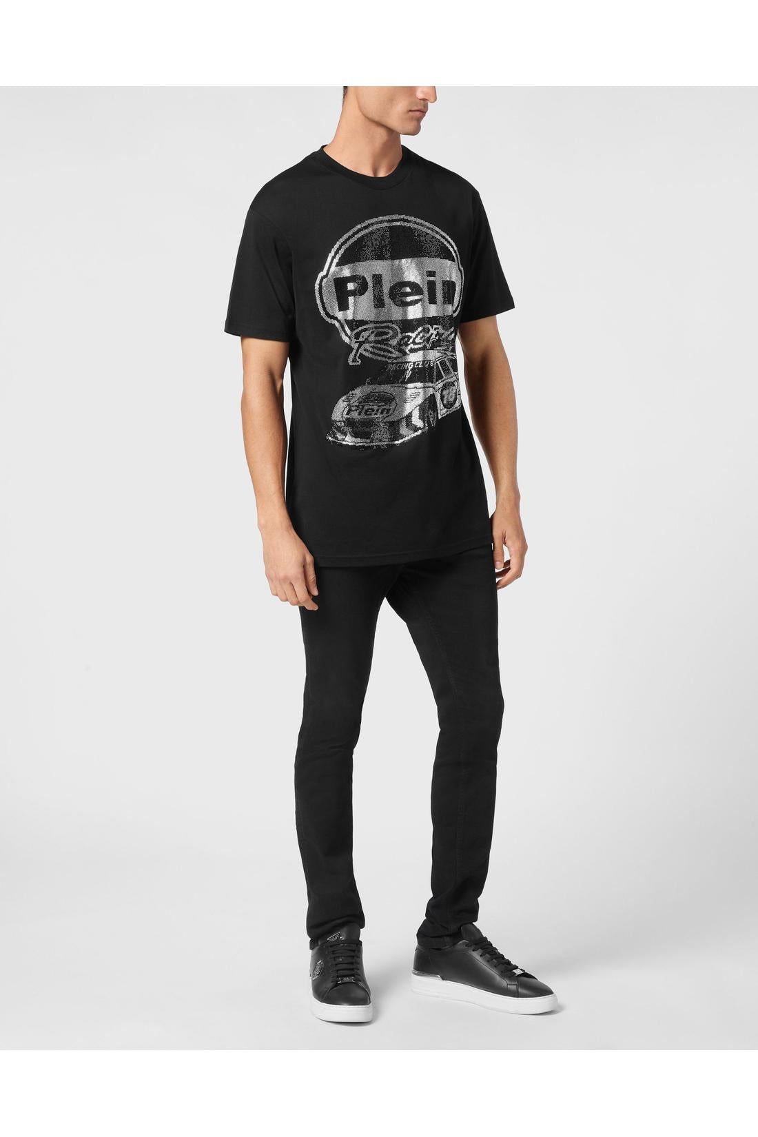 Philipp Plein Jersey T-shirt Round Neck SS Strass Cars Racing, Shirts