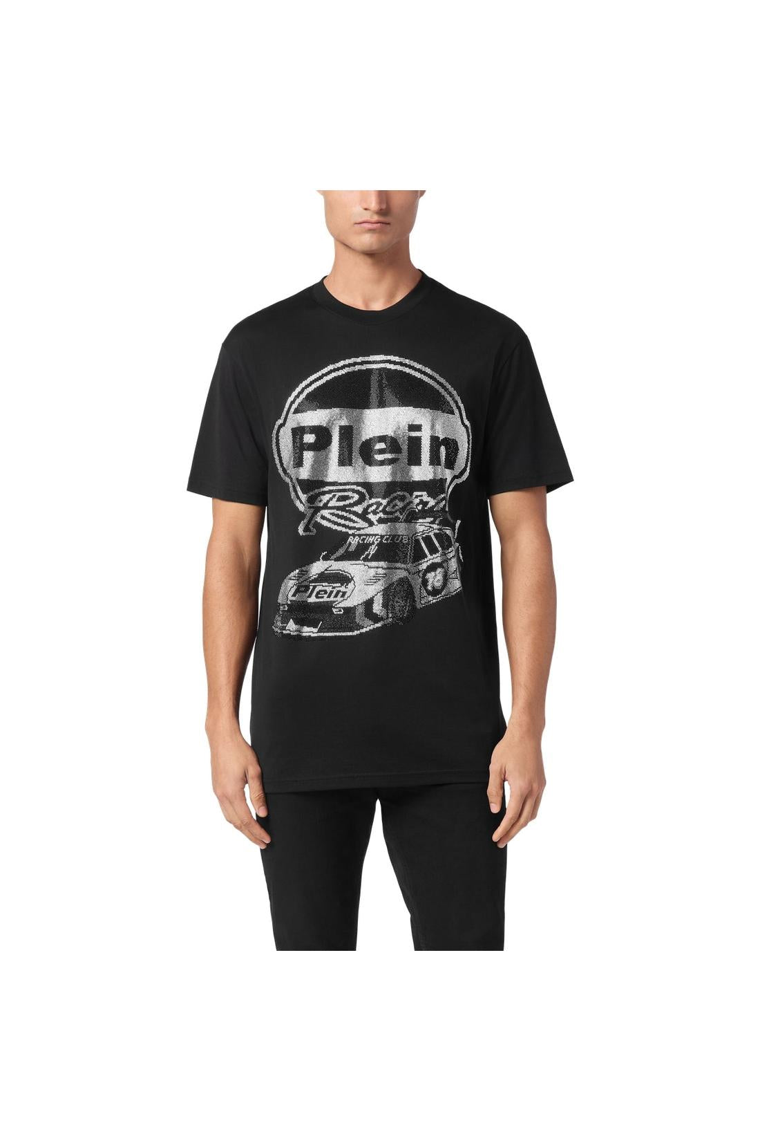 Philipp Plein Jersey T-shirt Round Neck SS Strass Cars Racing, Shirts