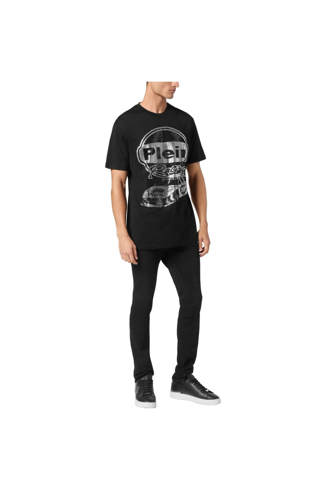 Philipp Plein Jersey T-shirt Round Neck SS Strass Cars Racing, Shirts