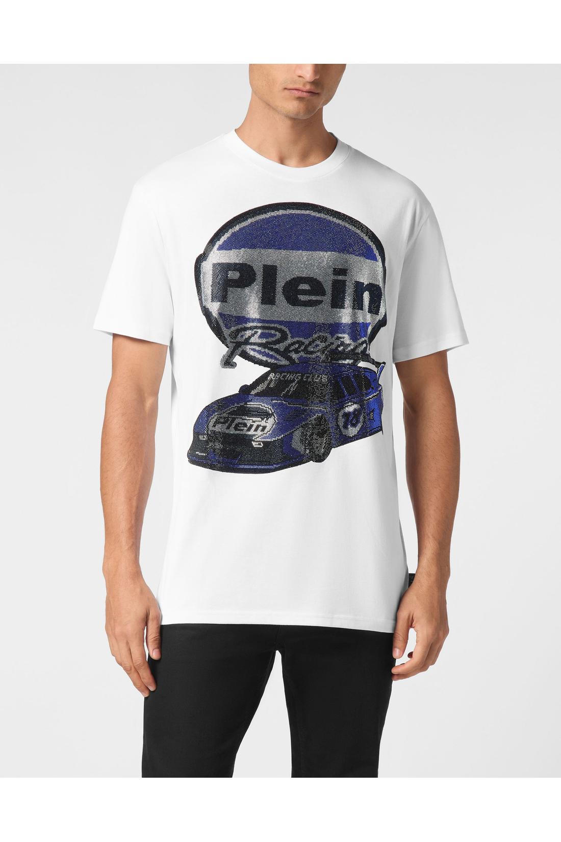 Philipp Plein Jersey T-shirt Round Neck SS Strass Cars Racing, Shirts