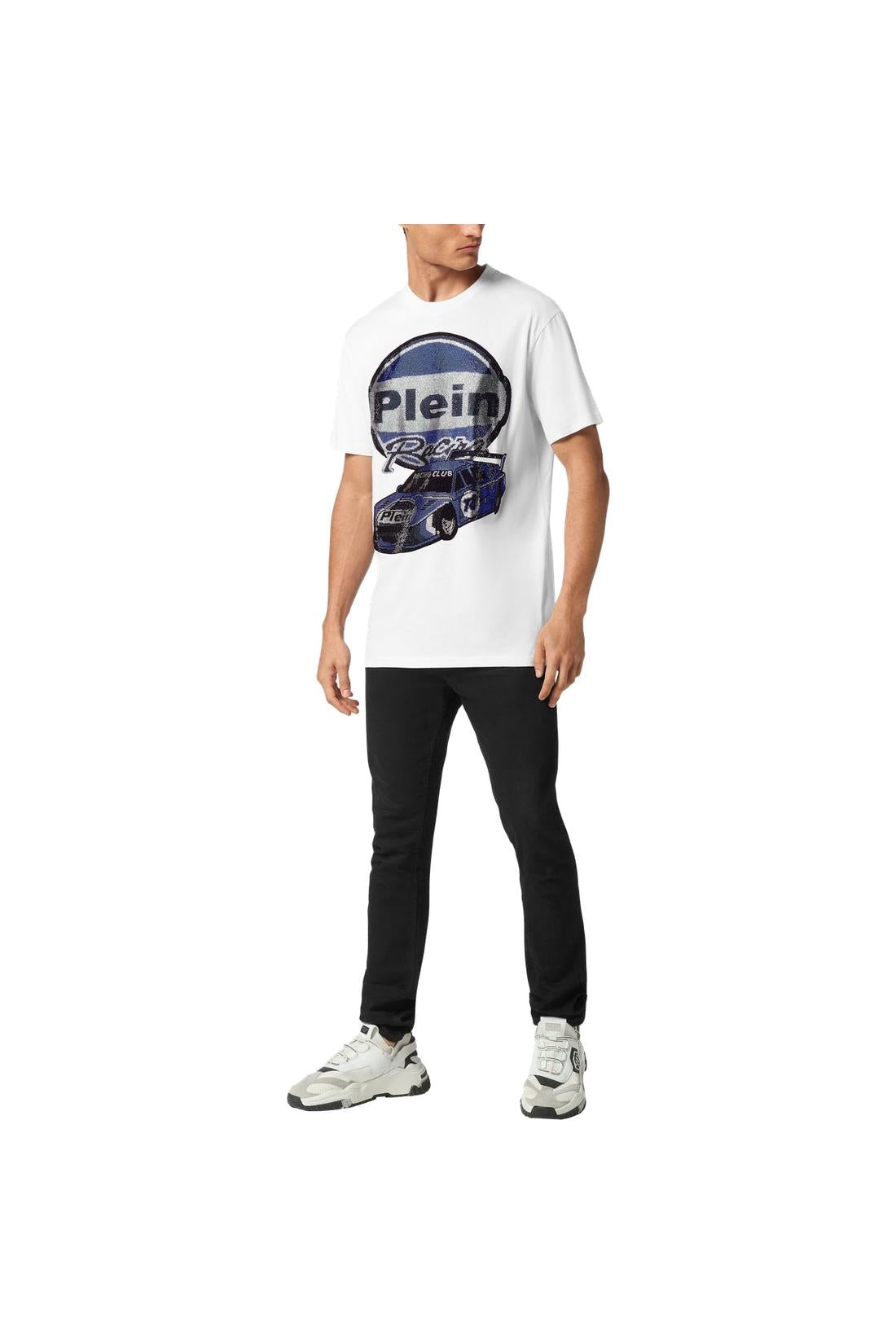 Philipp Plein Jersey T-shirt Round Neck SS Strass Cars Racing, Shirts