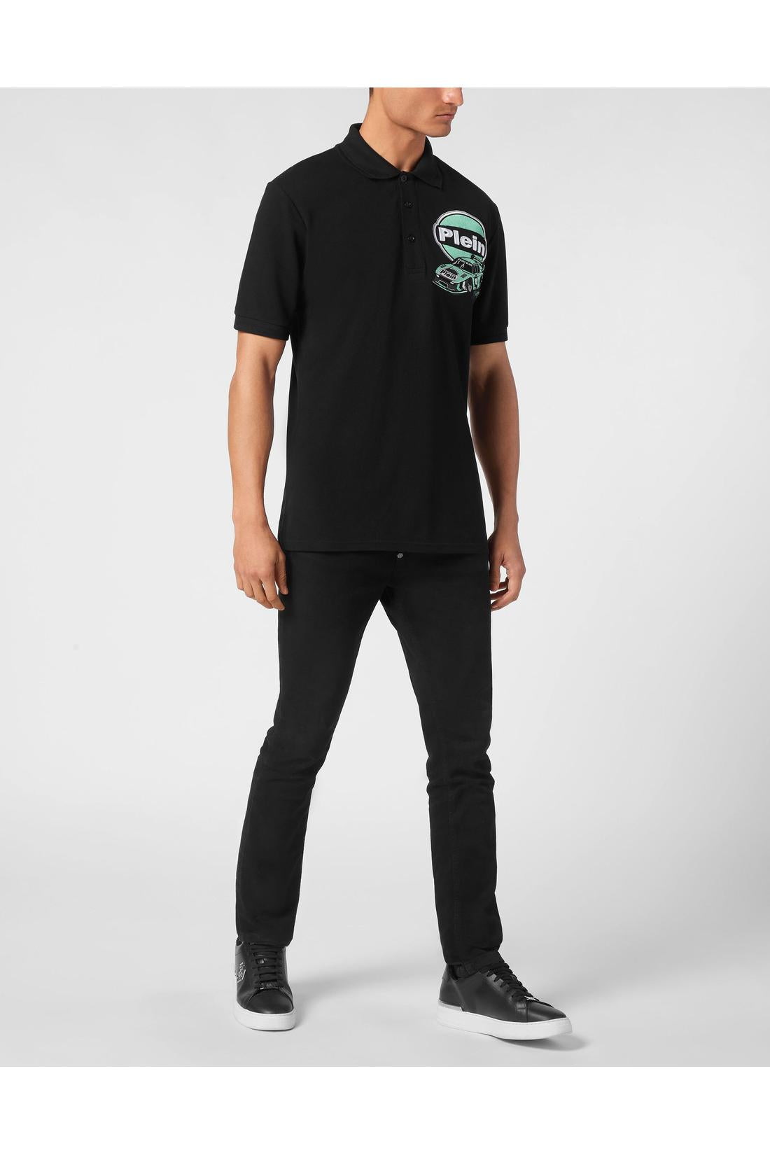 Philipp Plein Pique Polo Shirt SS Slim Fit Cars Racing, Shirts