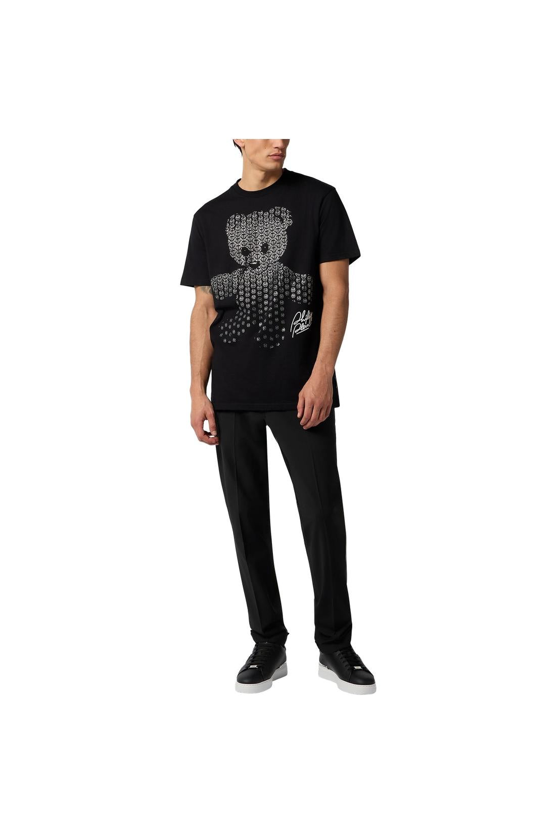 Philipp Plein Round Neck T-Shirt Teddy Strass Teddy Bear, Shirts