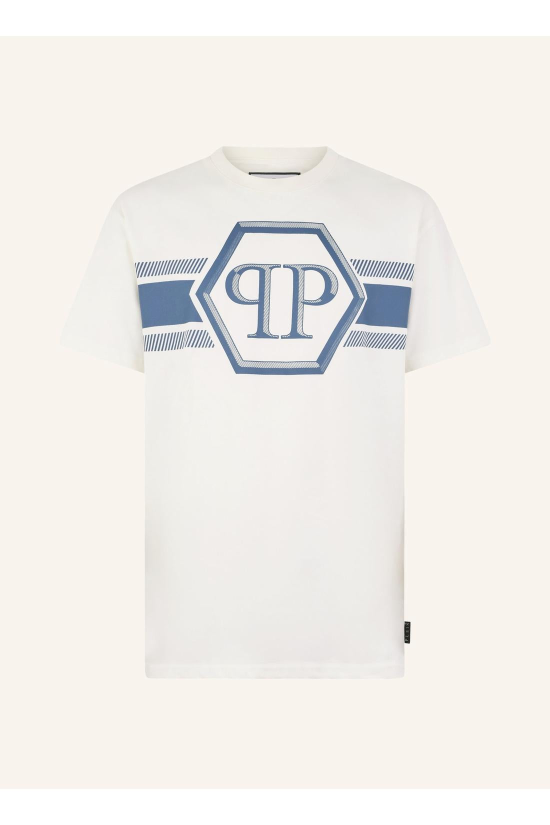 Philipp Plein Round Neck T-Shirt Hexagon Line, Shirts